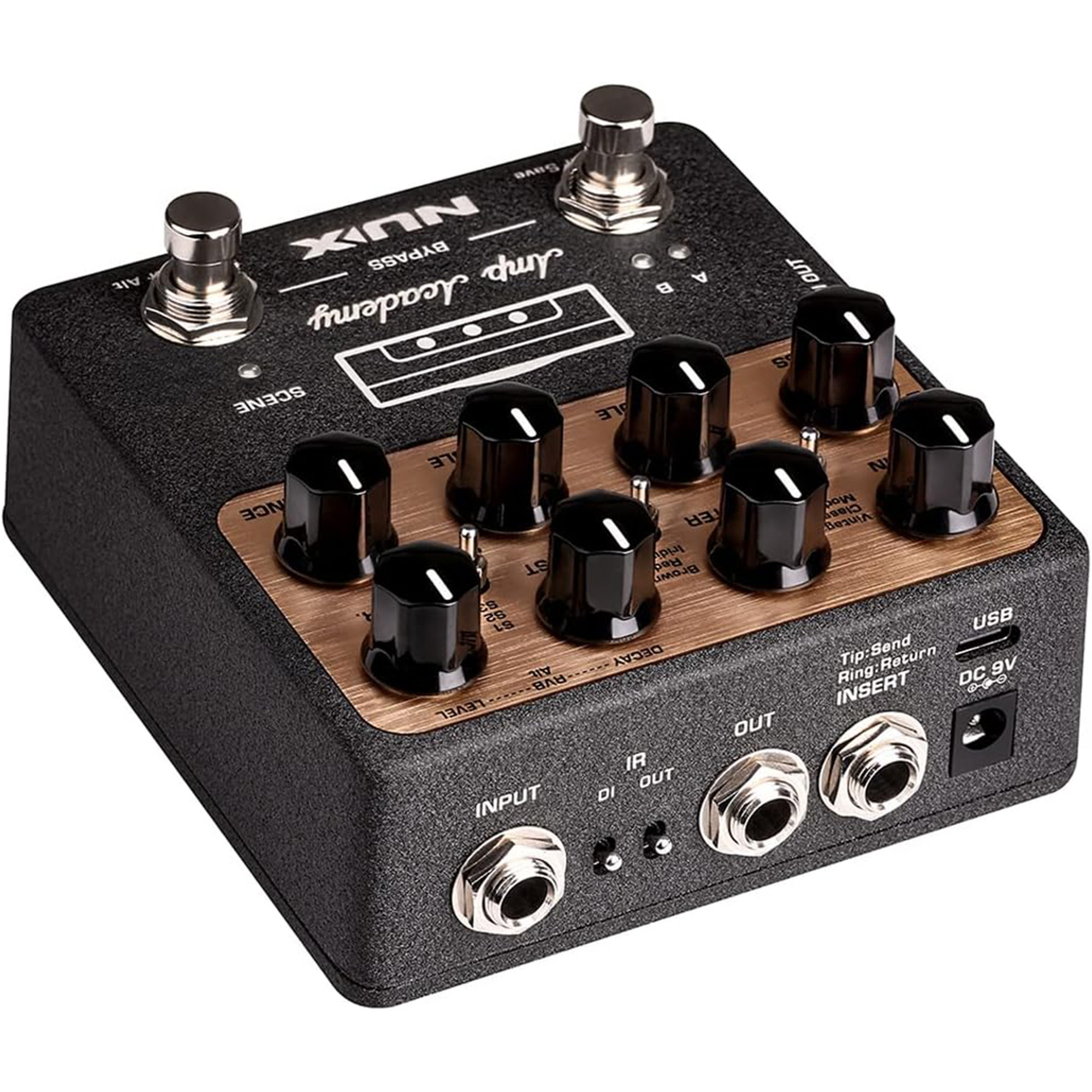 NUX NGS-6 Amp Academy World Class Stomp-Box Amp Modeler - Black - 3 Years Warranty