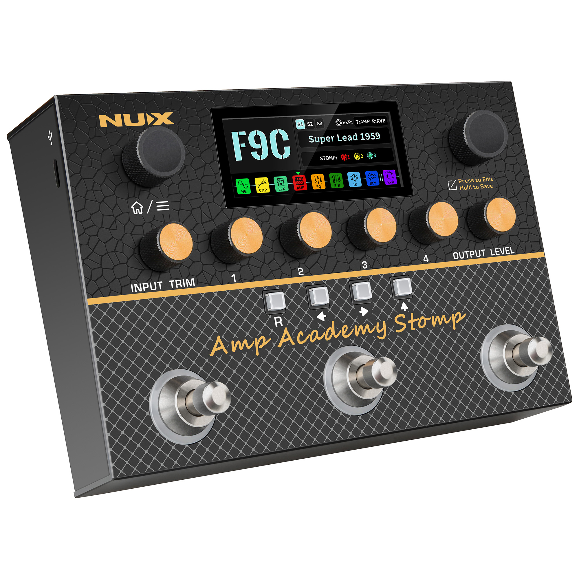 NUX NMA-3AAP Amp Academy Stomp Modeler Pedal - 3 Years Warranty