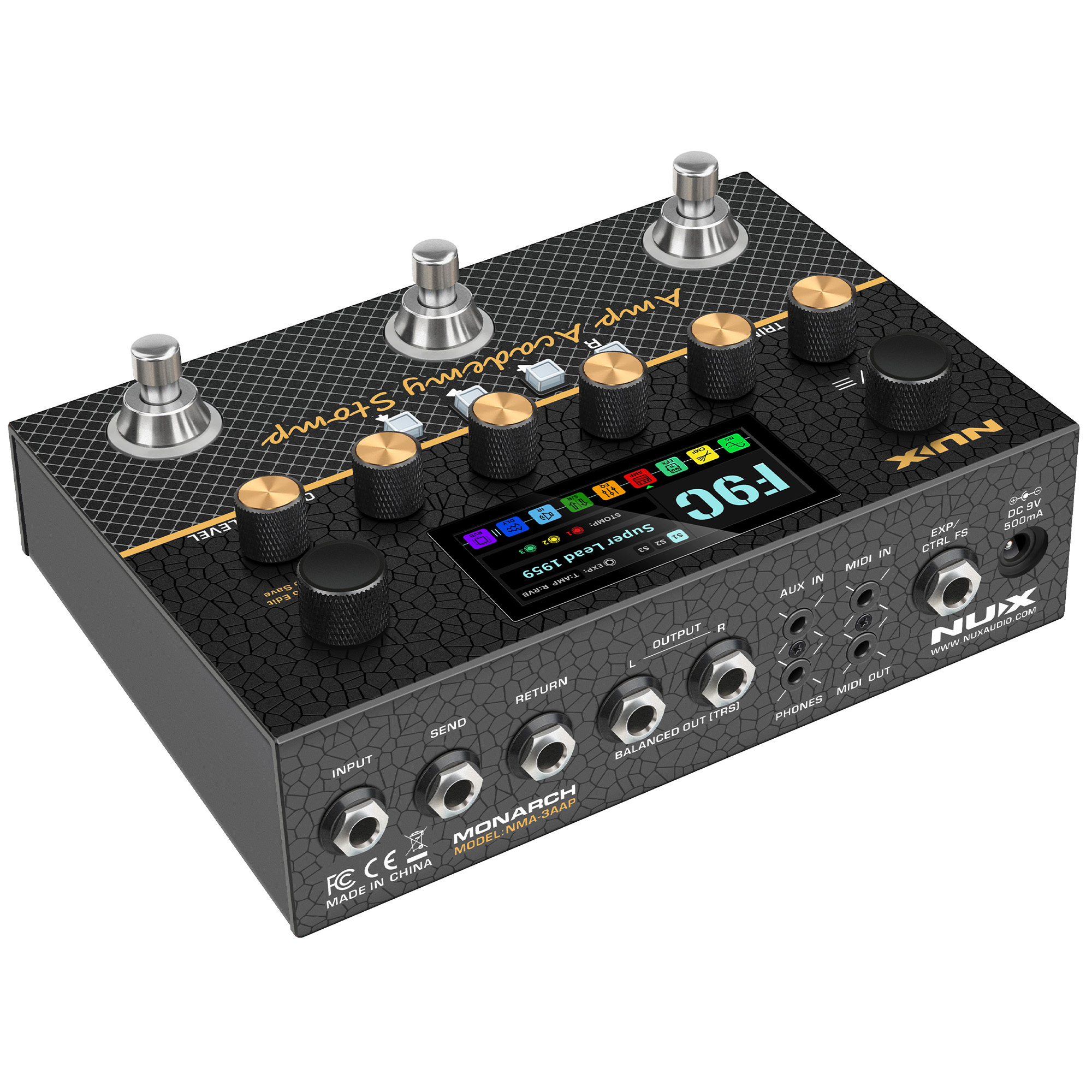 NUX NMA-3AAP Amp Academy Stomp Modeler Pedal - 3 Years Warranty