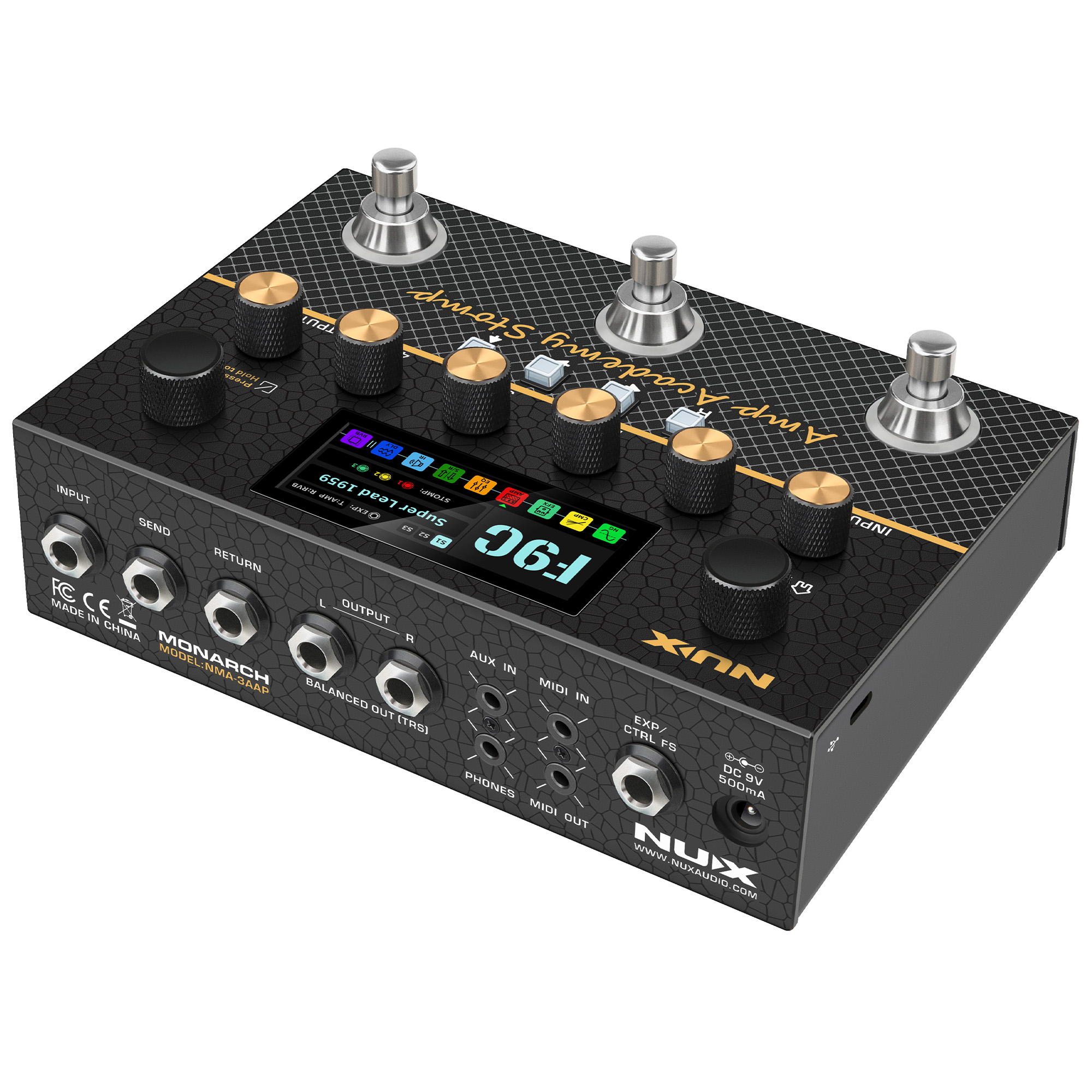 NUX NMA-3AAP Amp Academy Stomp Modeler Pedal - 3 Years Warranty