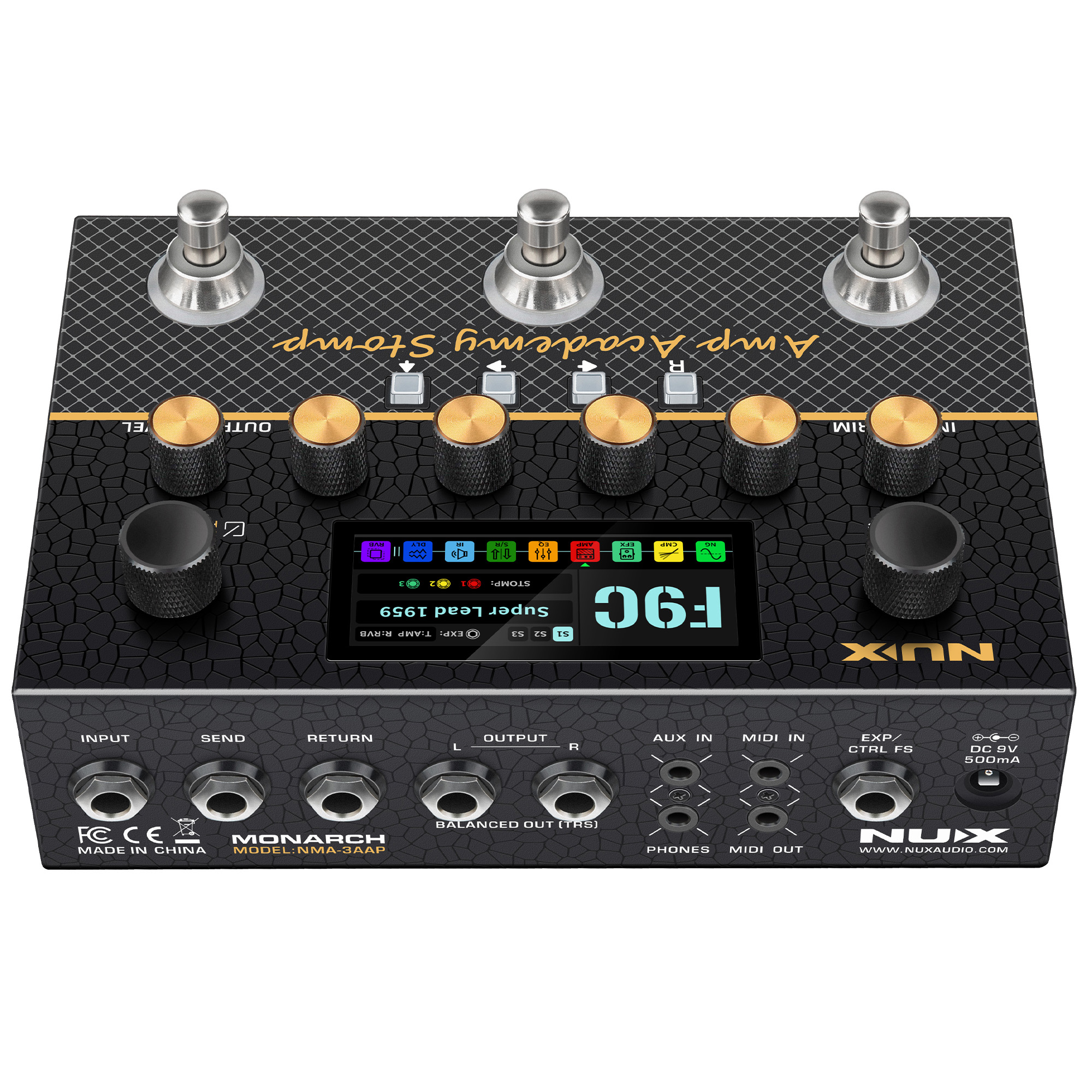 NUX NMA-3AAP Amp Academy Stomp Modeler Pedal - 3 Years Warranty