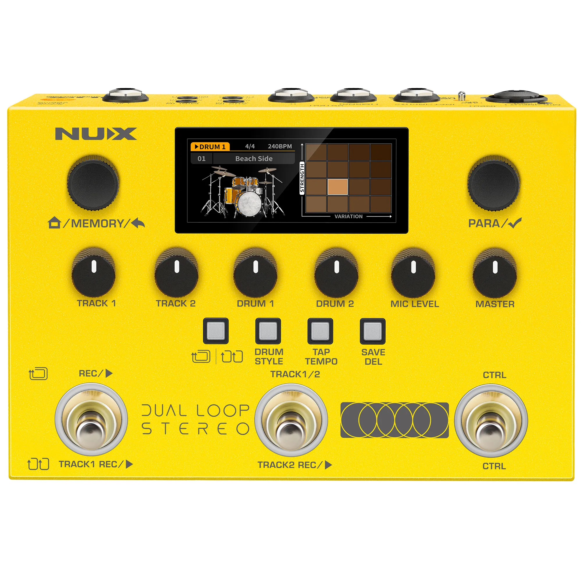 NUX Dual Loop Stereo Pedal Effects - Yellow - 3 Years Warranty