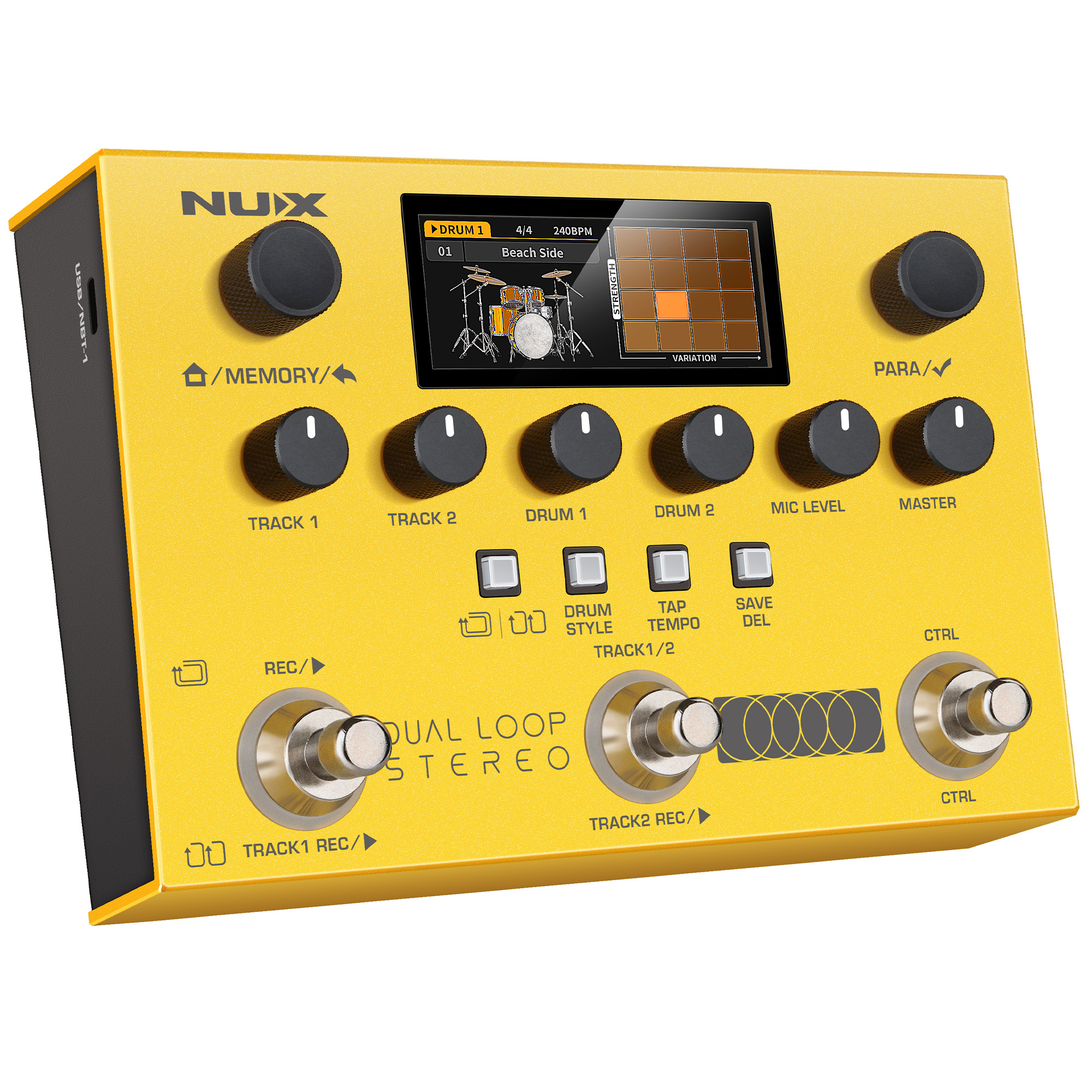 NUX Dual Loop Stereo Pedal Effects - Yellow - 3 Years Warranty