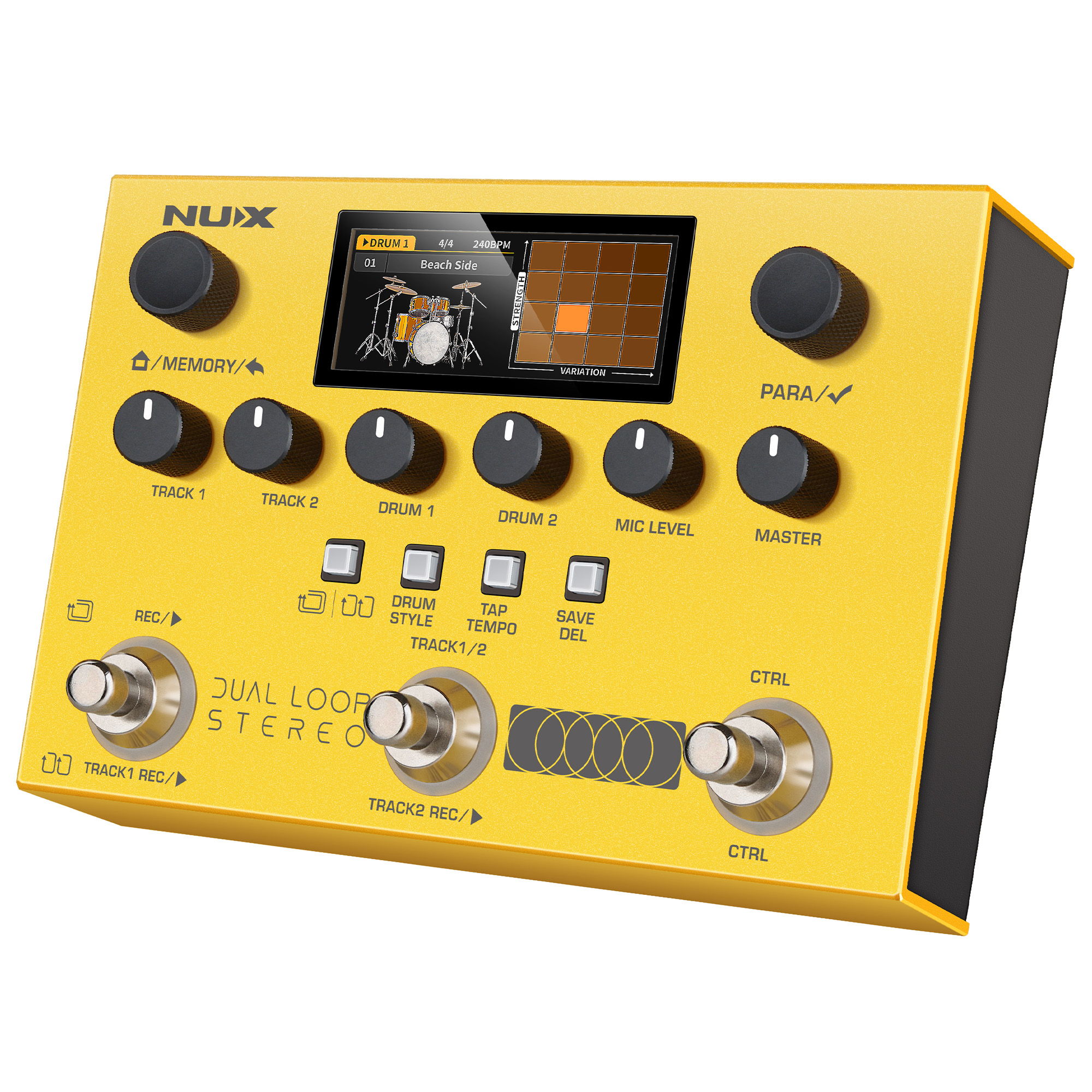 NUX Dual Loop Stereo Pedal Effects - Yellow - 3 Years Warranty