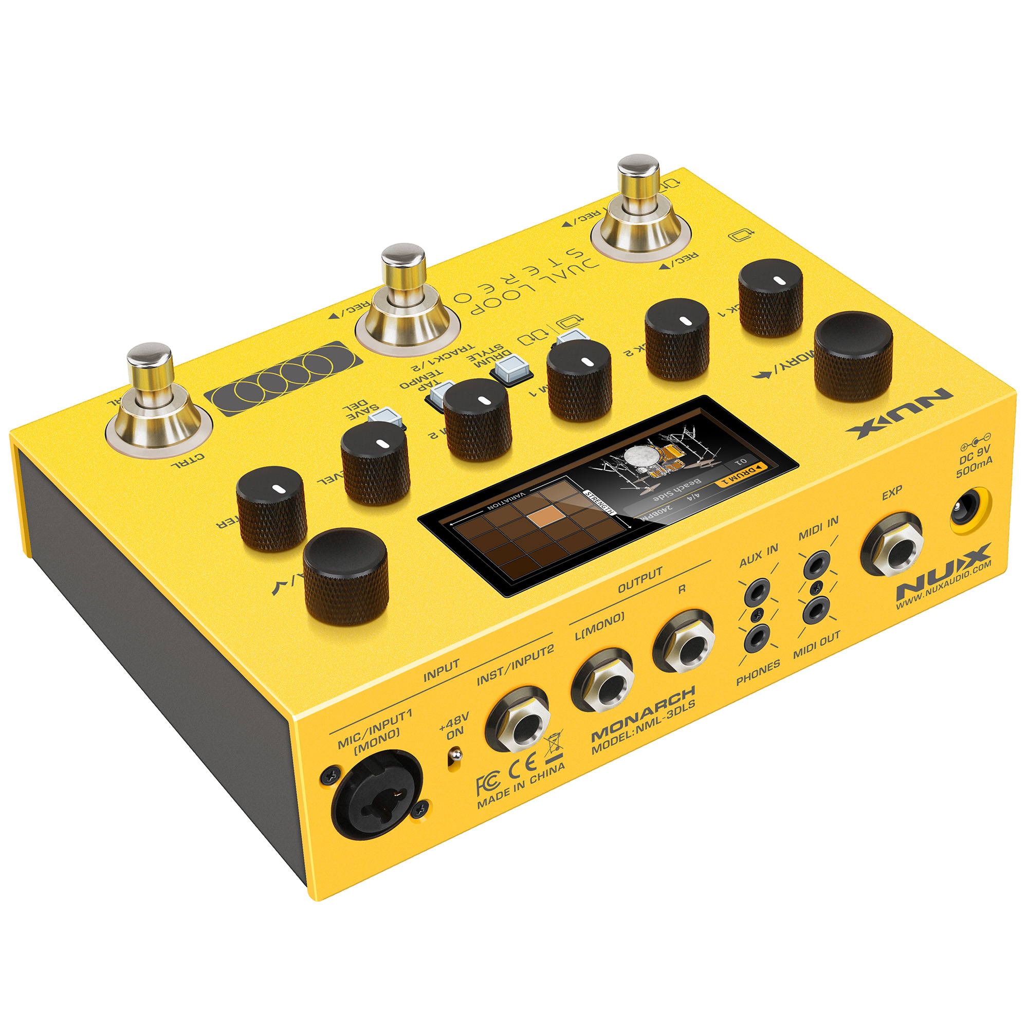 NUX Dual Loop Stereo Pedal Effects - Yellow - 3 Years Warranty