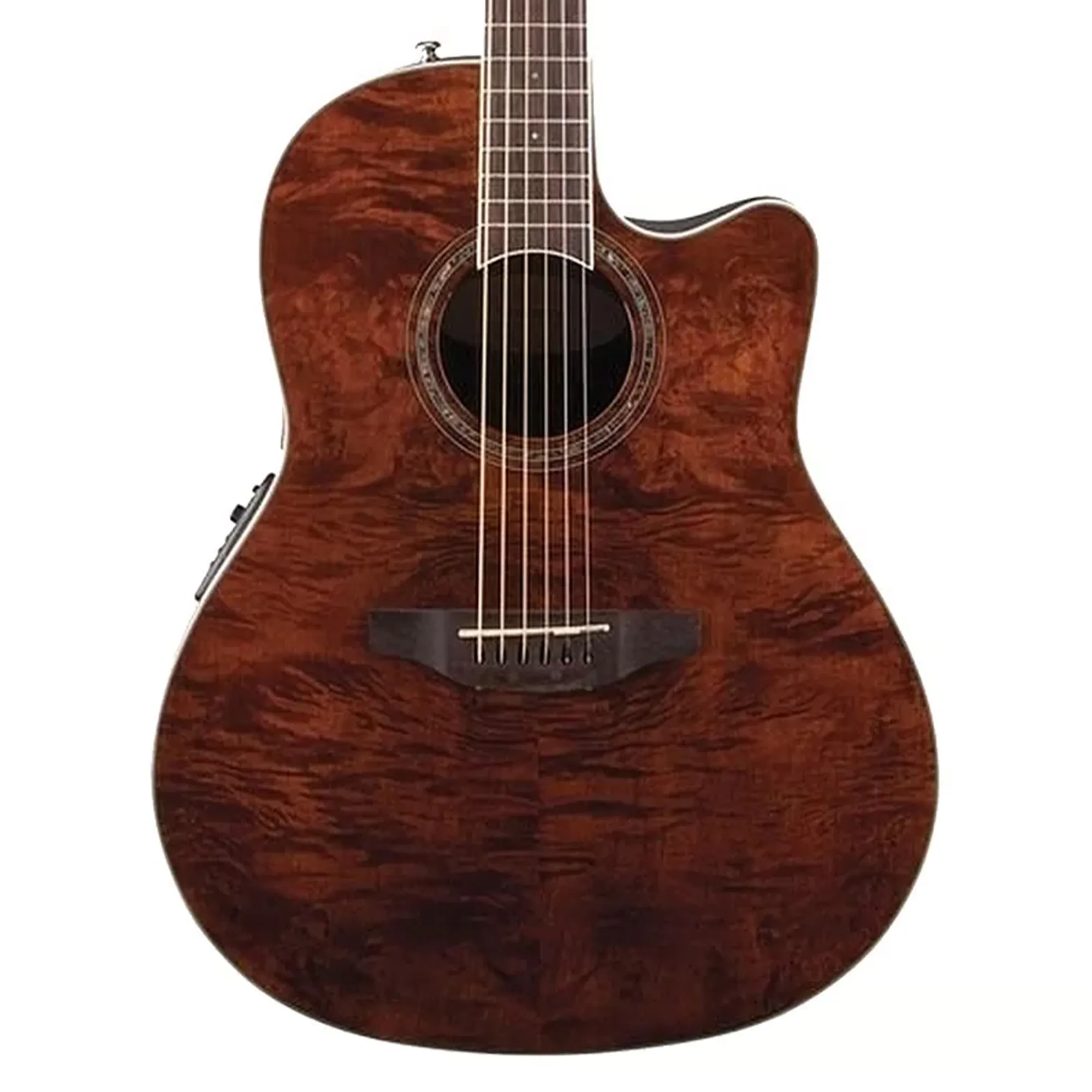 Ovation Celebrity Standard Plus Mid Cutaway Electric Acoustic Guitar - Nutmeg Burled Maple