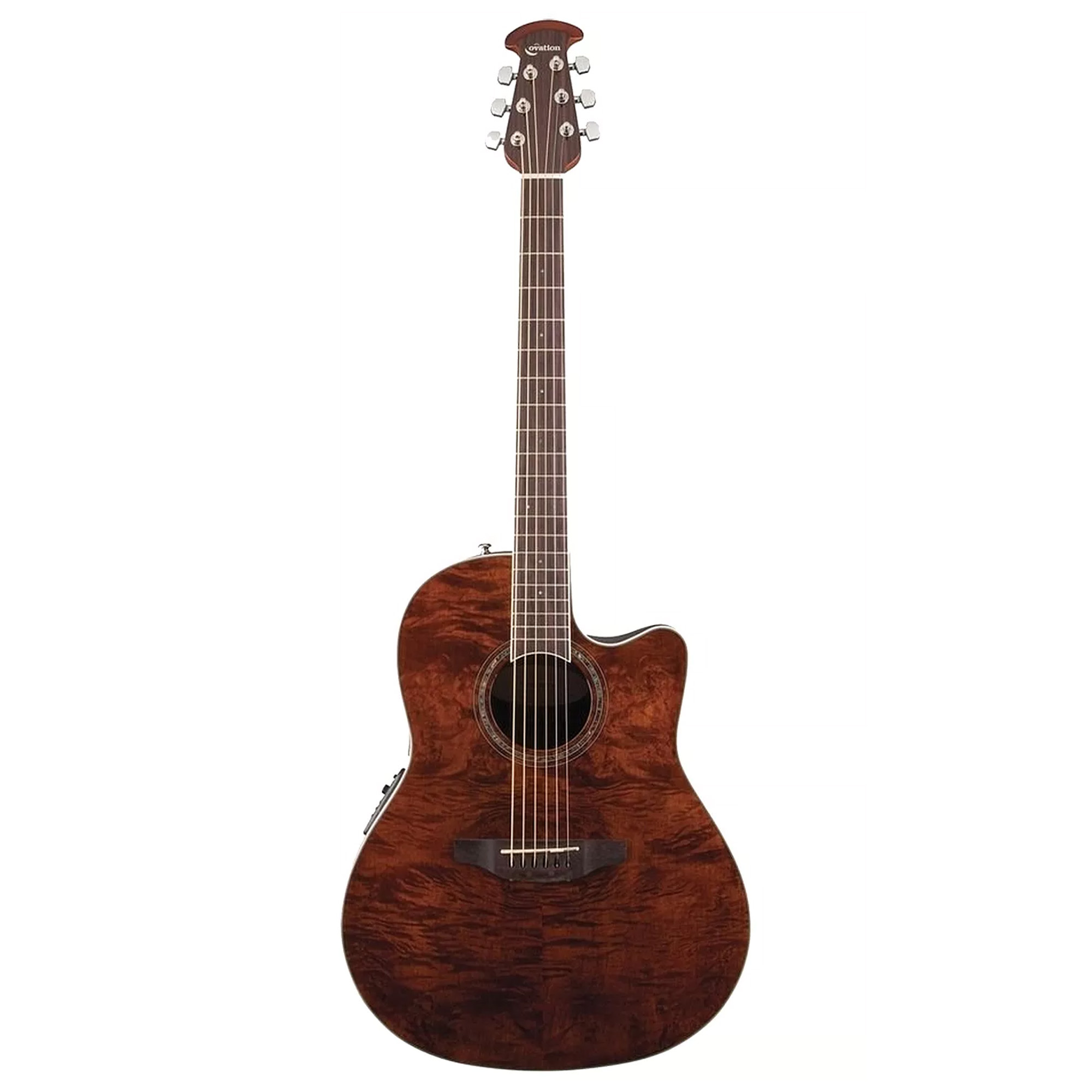 Ovation Celebrity Standard Plus Mid Cutaway Electric Acoustic Guitar - Nutmeg Burled Maple