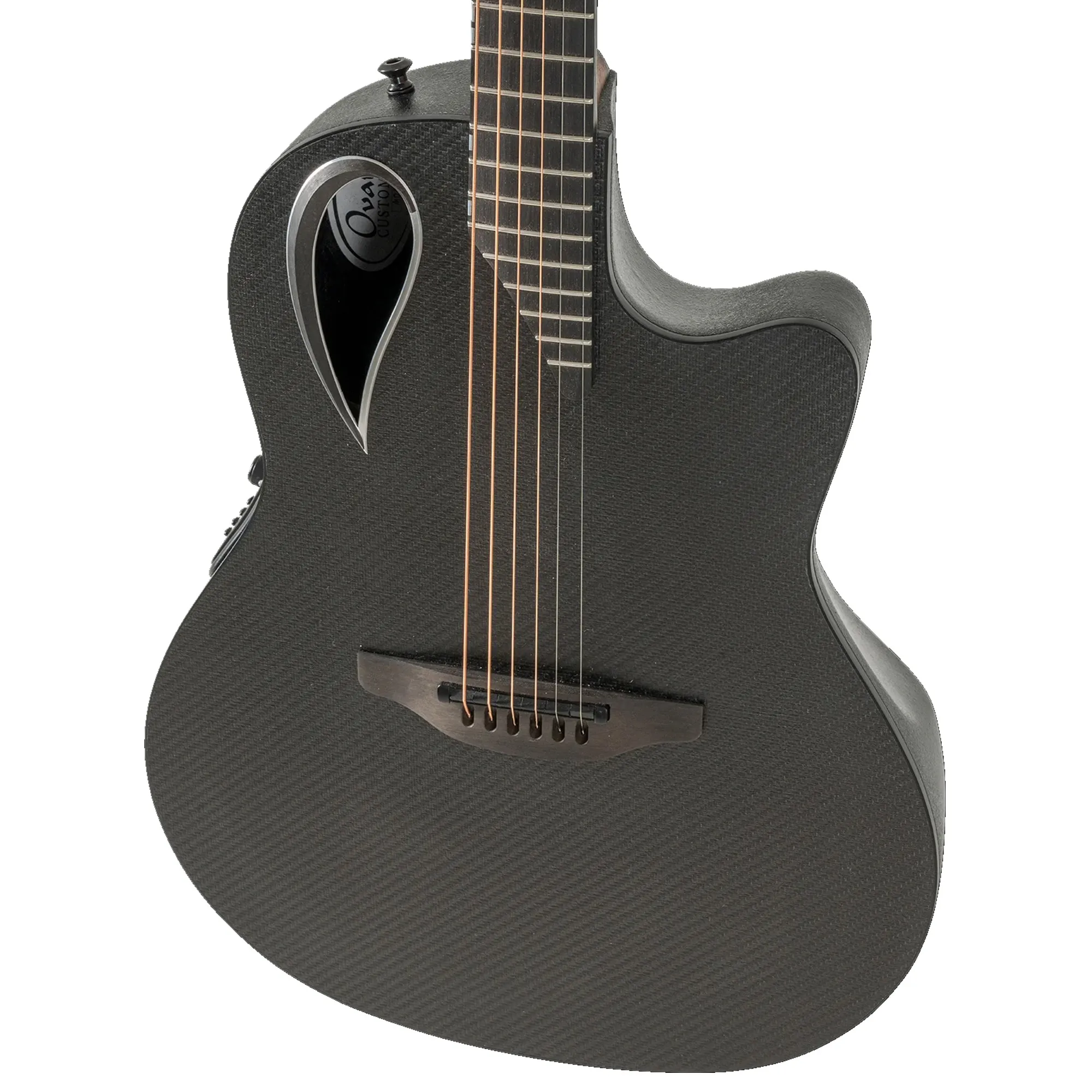 Ovation Adamas E Mid Depth Contour Cutaway Acoustic Electric Guitar - Black