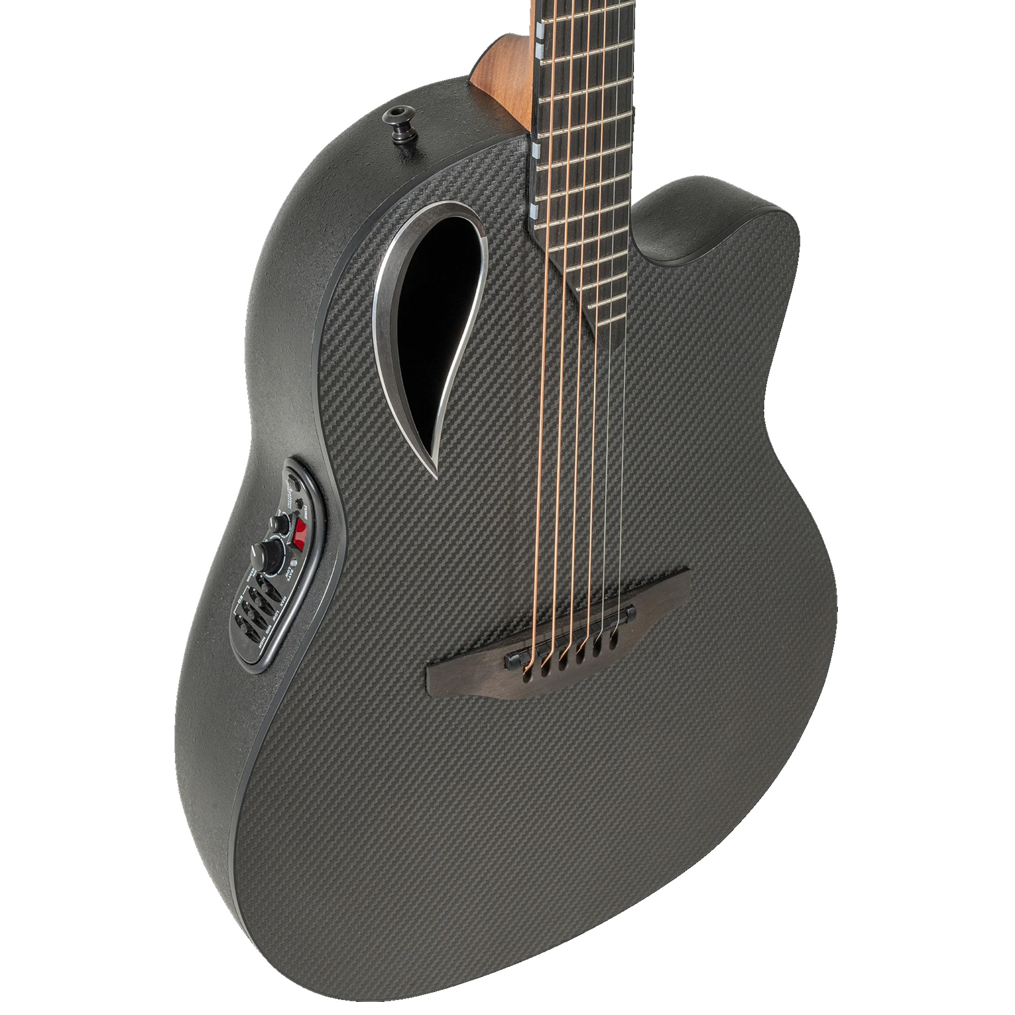 Ovation Adamas E Mid Depth Contour Cutaway Acoustic Electric Guitar - Black