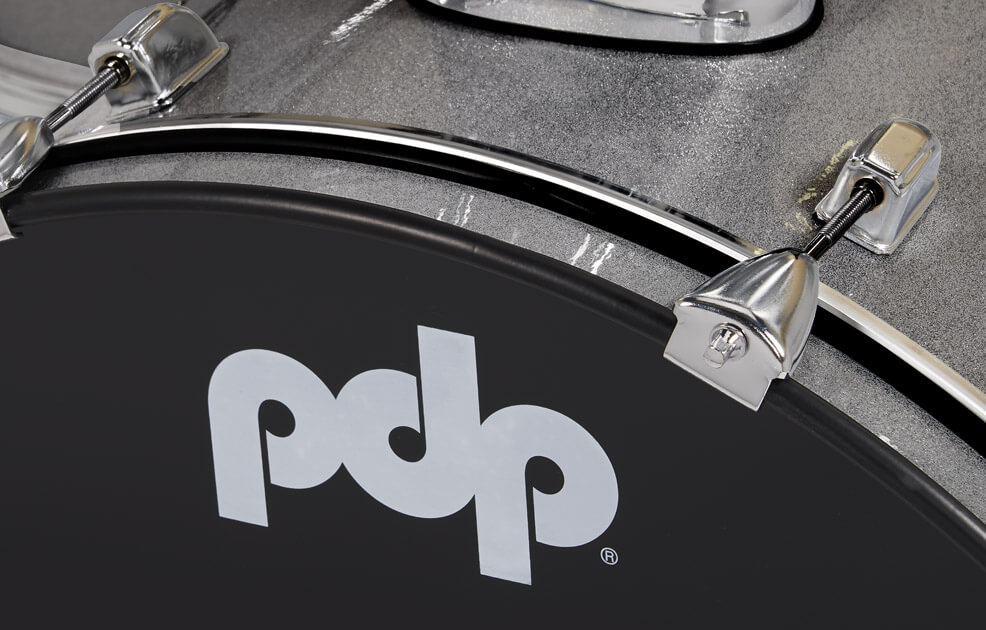 PDP Drums Center Stage 5 Pieces Drumset with Hardware and Cymbals - Silver Sparkle