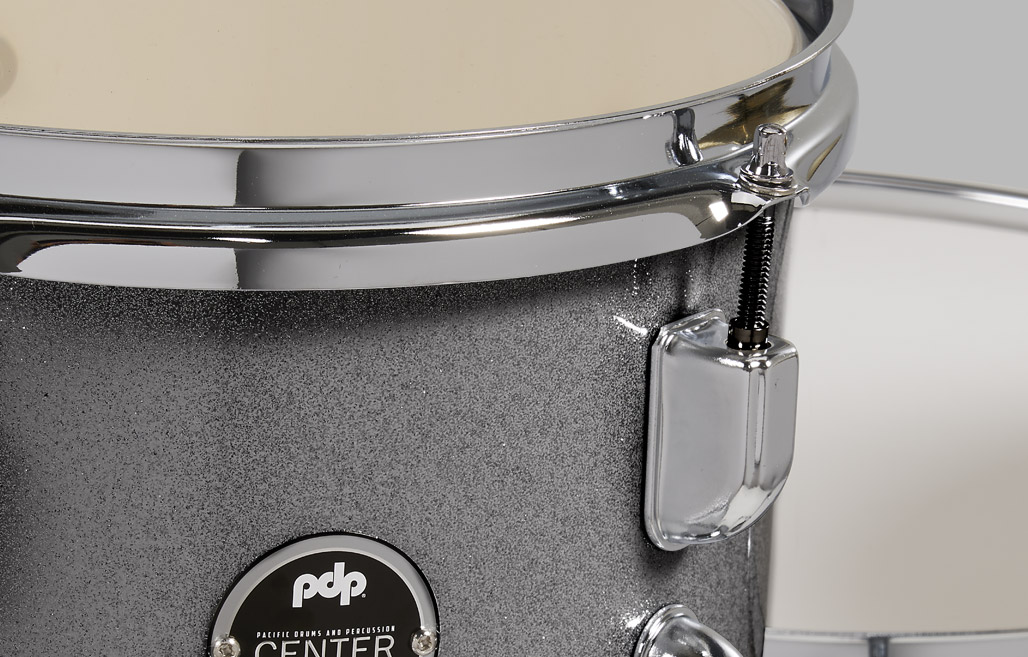 PDP Drums Center Stage 5 Pieces Drumset with Hardware and Cymbals - Silver Sparkle