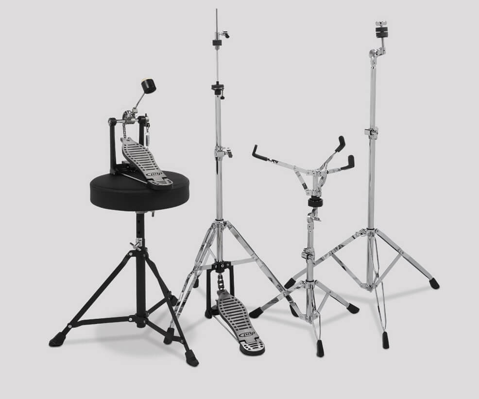 PDP Drums Center Stage 5 Pieces Drumset with Hardware and Cymbals - Silver Sparkle