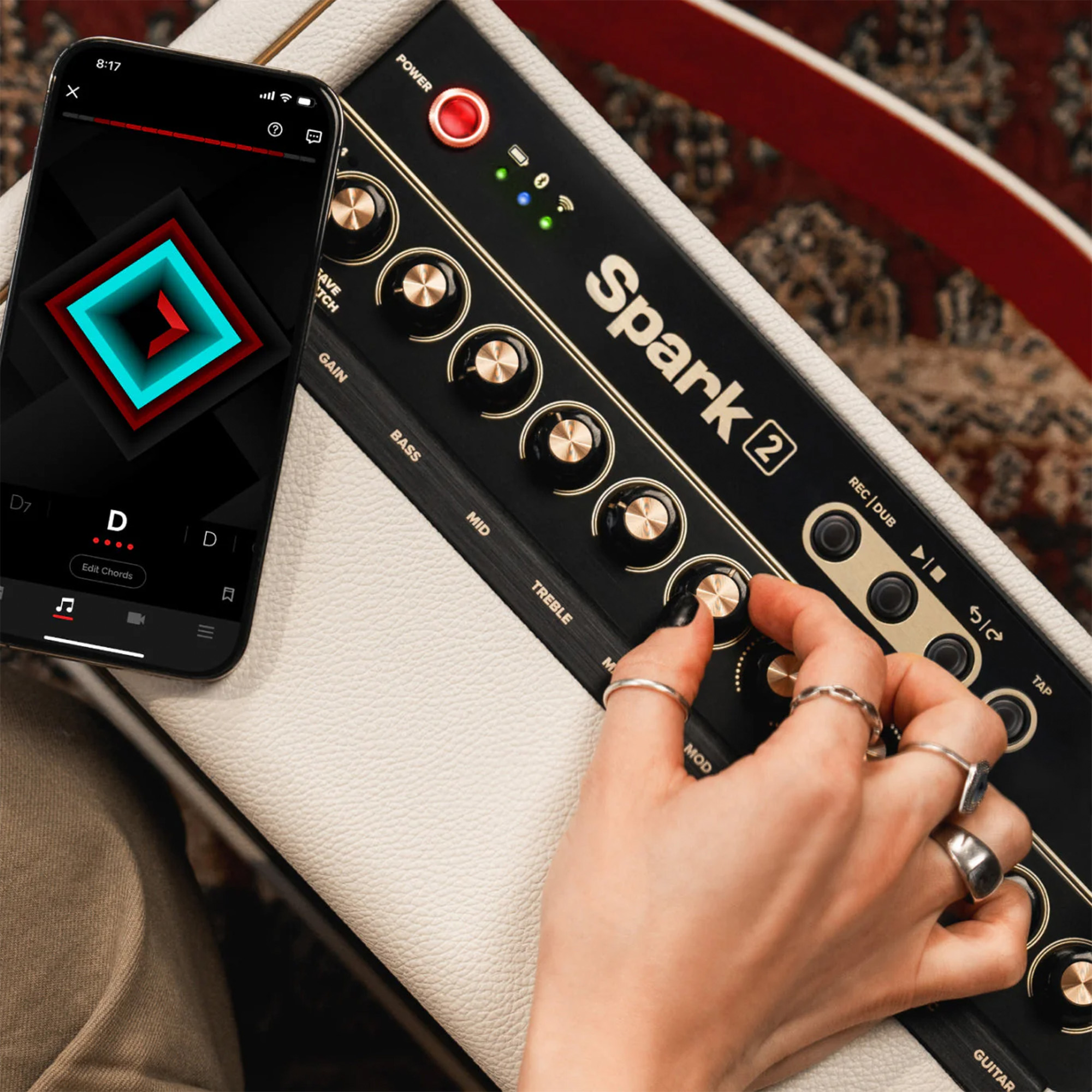 Positive Grid Spark 2 Smart Guitar Practice Amp & Bluetooth Speaker 50 Watt - Pearl