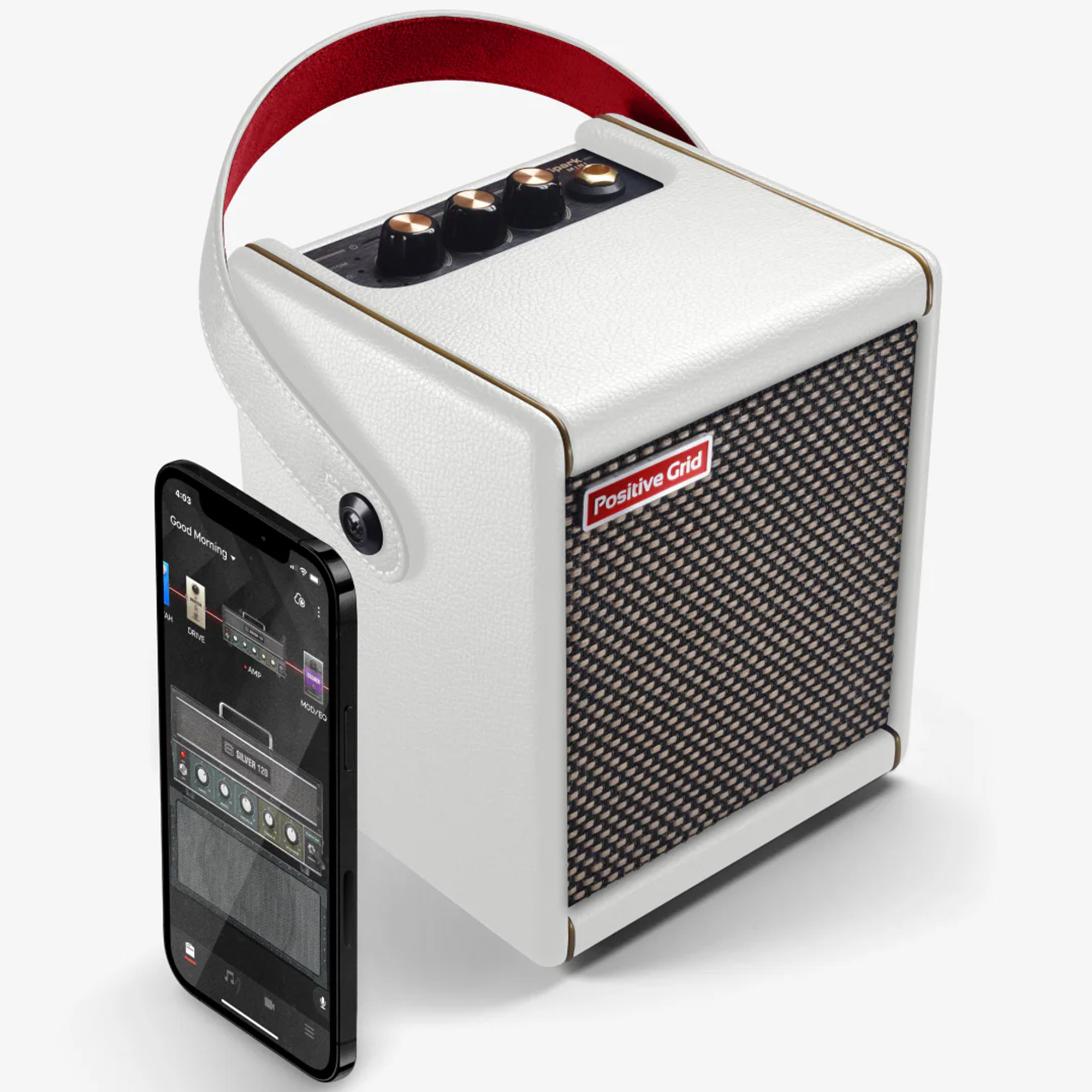 Positive Grid Spark Mini Portable Smart Guitar Amp & Bluetooth Speaker 10 Watt - Pearl