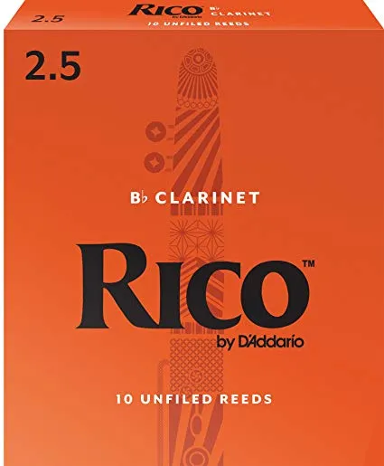 Rico by D'Addario RCA1025 Bb Clarinet Reeds - Strength 2.5 - 10 Pieces