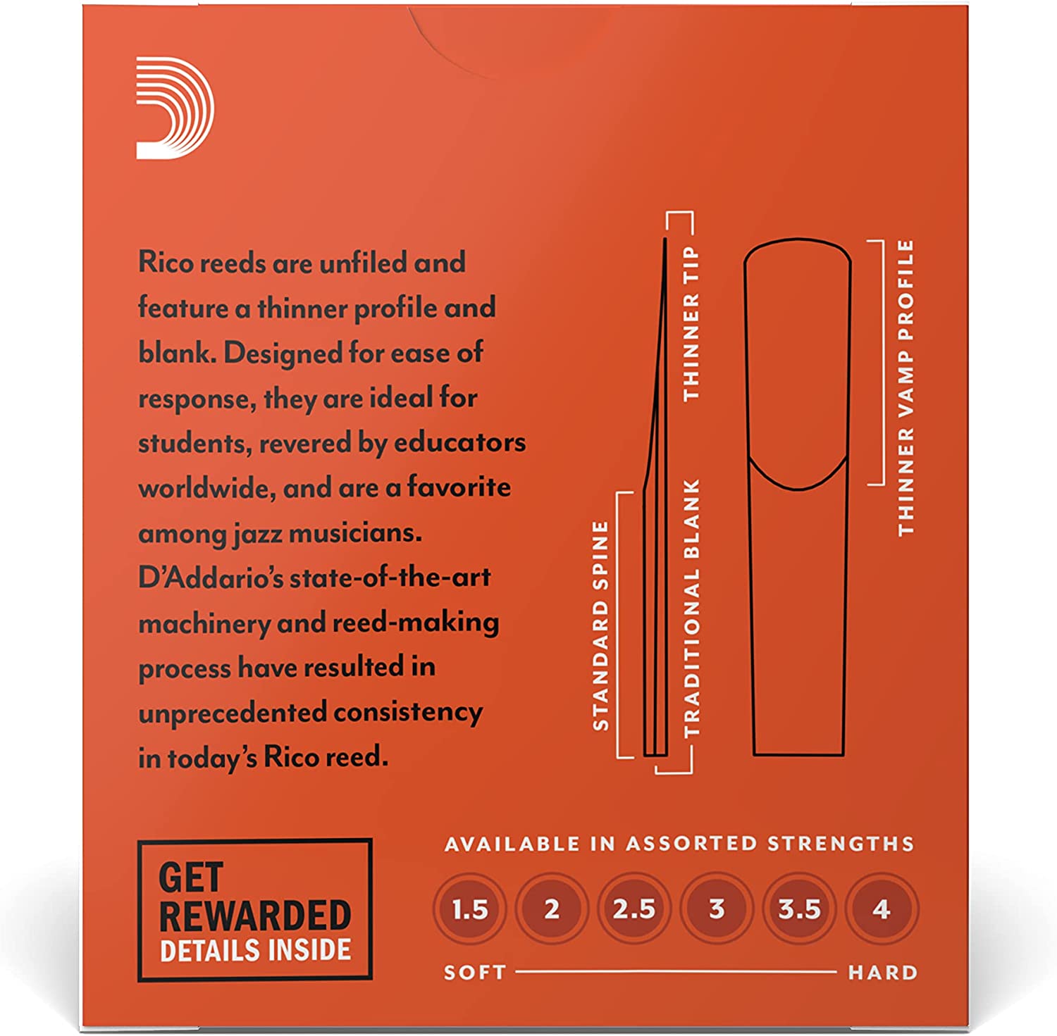 Rico by D'Addario RCA1030 Bb Clarinet Reeds - Strength 3 - 10 Pieces
