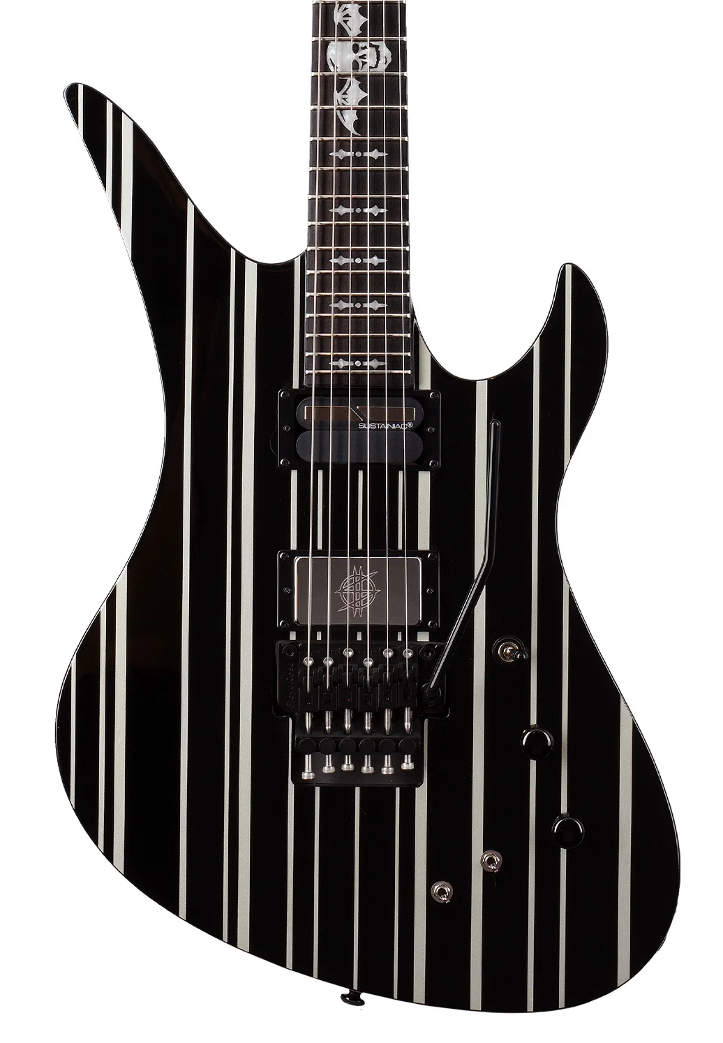 Schecter Electric Guitar Synyster Custom-S - Gloss Black With Silver Pin Stripes