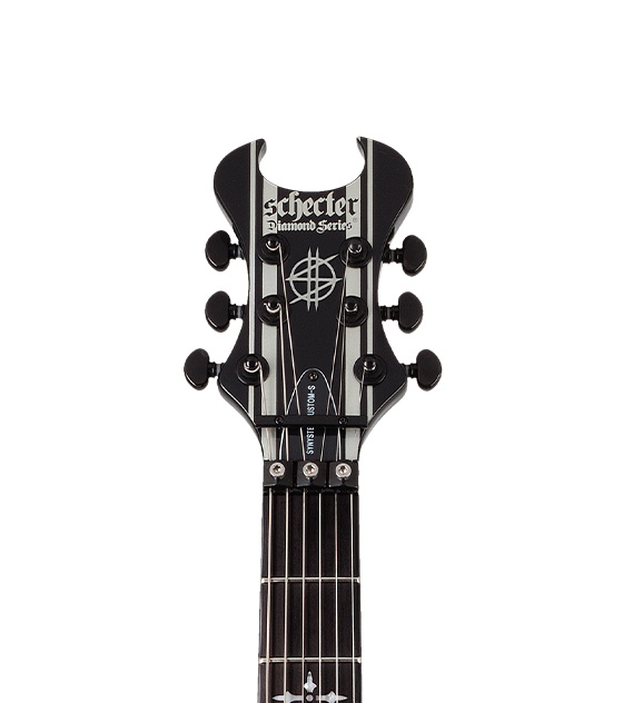 Schecter Electric Guitar Synyster Custom-S - Gloss Black With Silver Pin Stripes