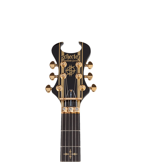Schecter Synyster Custom S Electric Guitar - Gloss Black With Gold Stripes