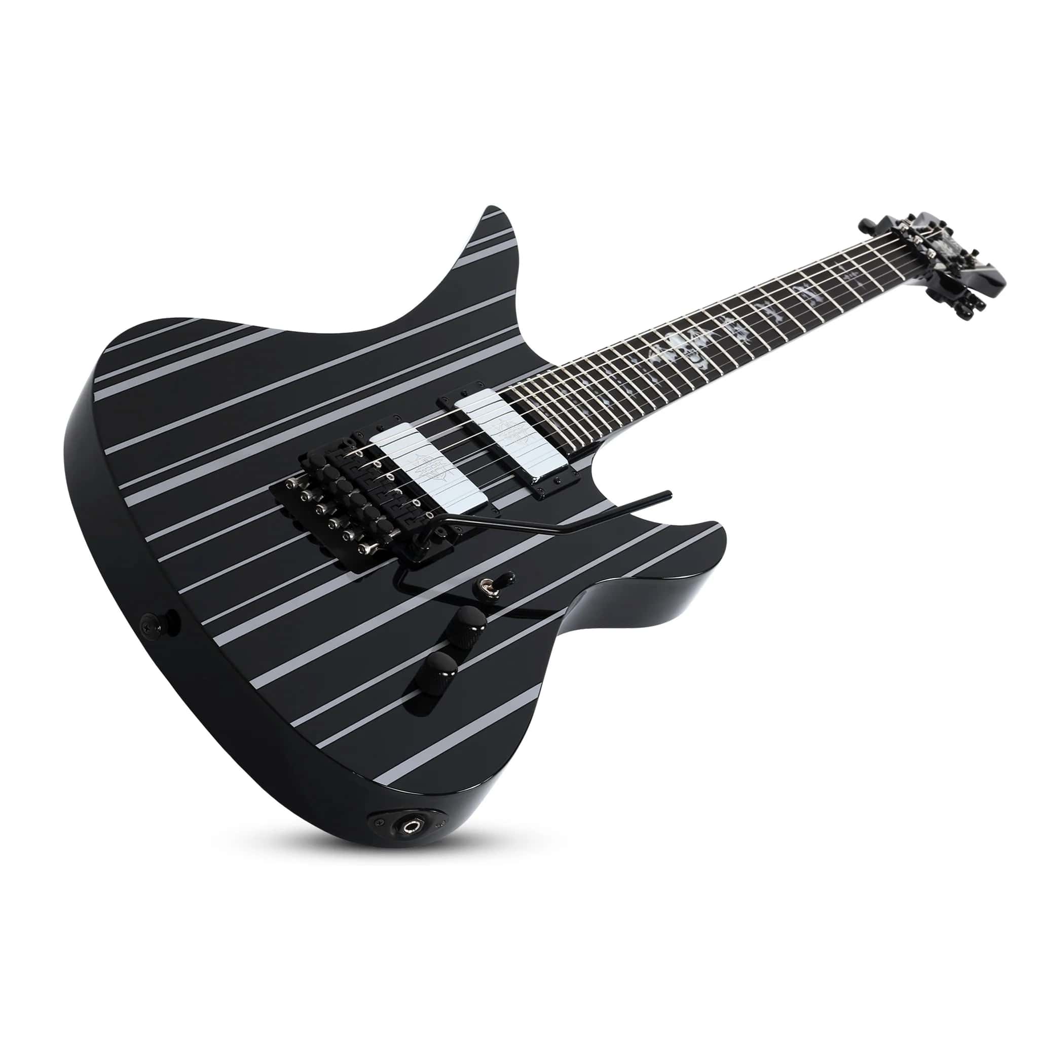 Schecter Electric Guitar Synyster Custom - Gloss Black With Silver Pin Stripes