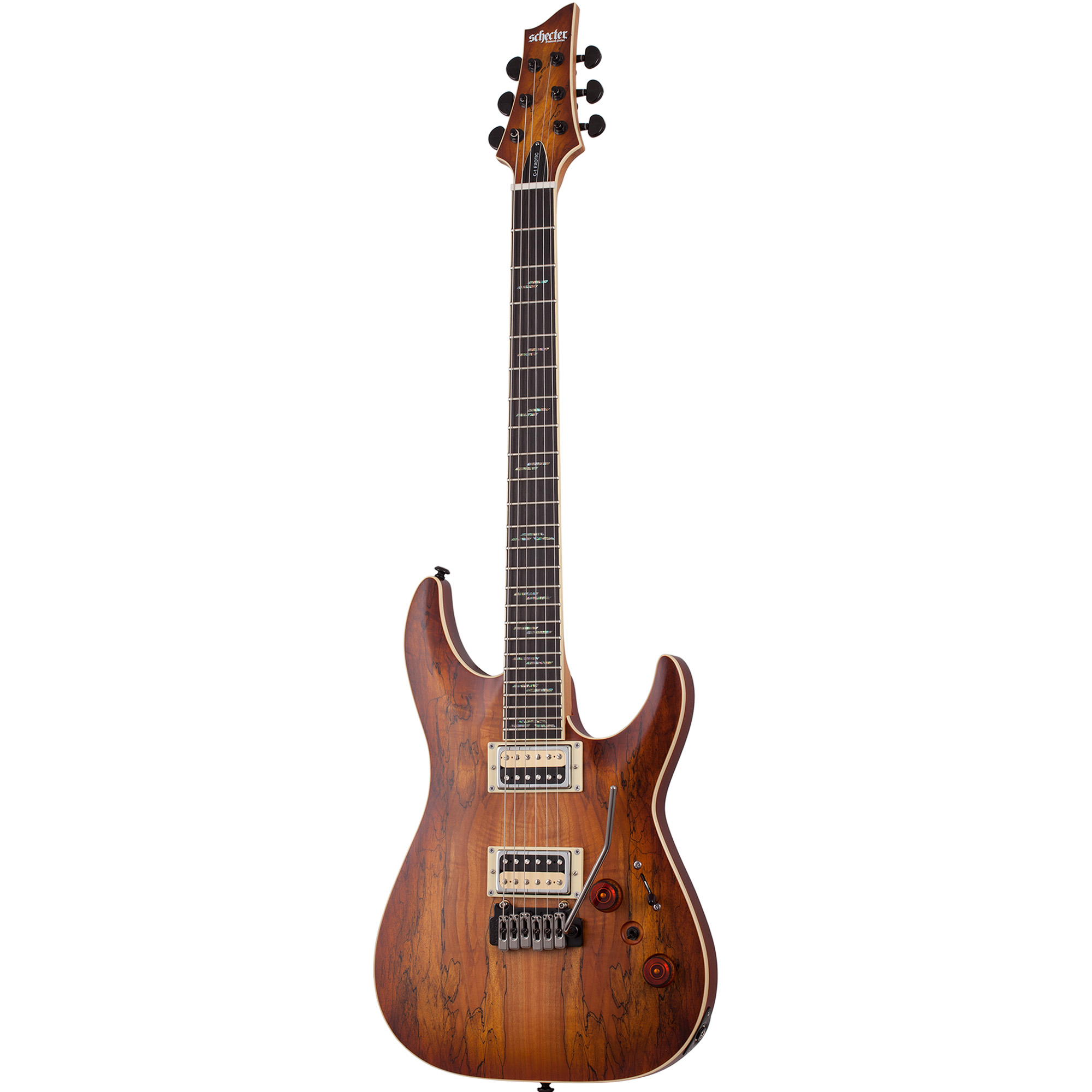 Schecter Electric Guitar C-1 Exotic Spalted Maple - Satin Natural Vintage Burst