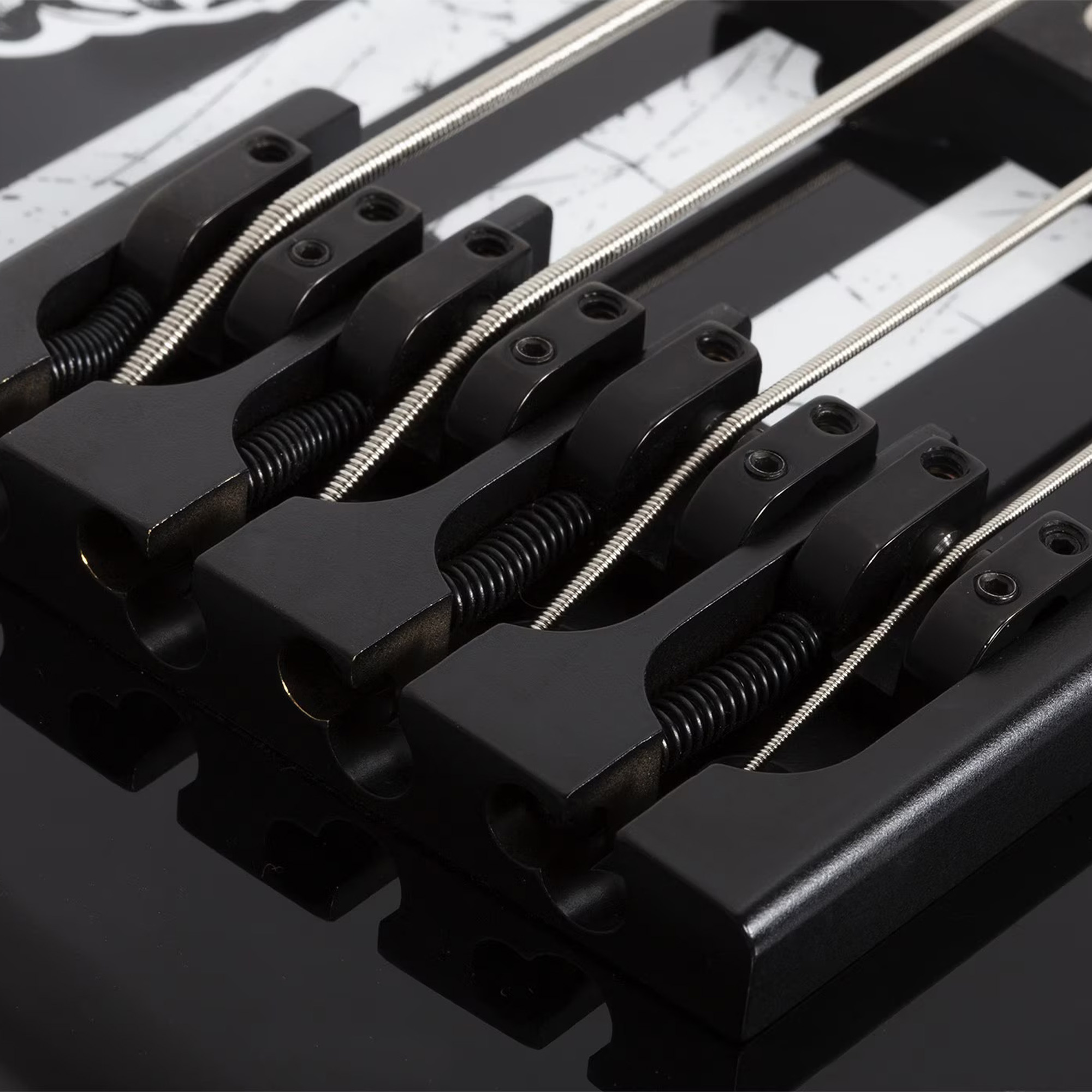 Schecter JD DeServio J-4 Electric Bass - Gloss Black with 'BLS' Distressed Flag (PRE ORDER)