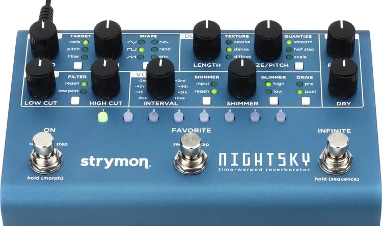 Strymon NightSky Time Warped Reverberator Pedal - Power Supply Included