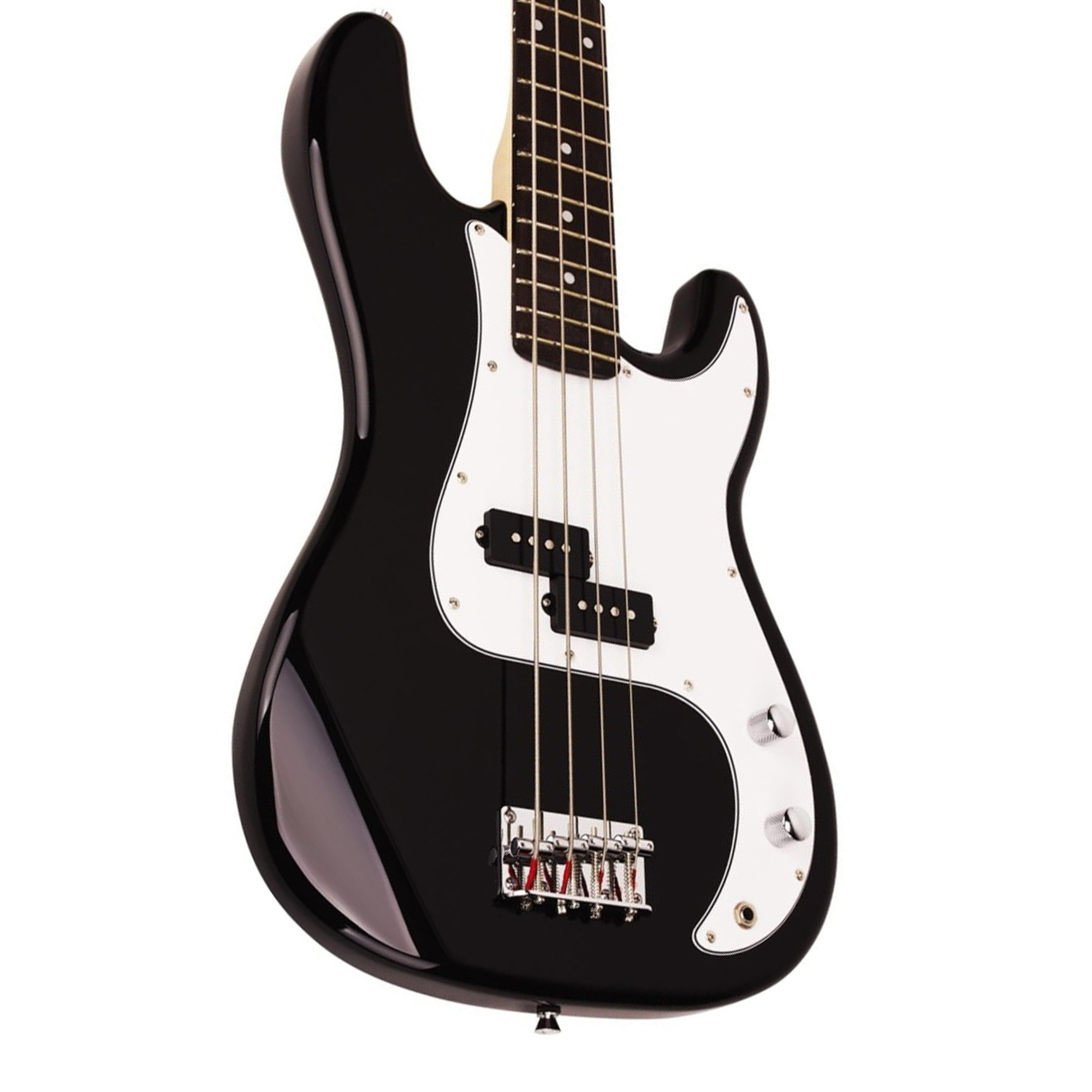 SX Guitar Precision SB2 Electric Bass Package Guitar - Black