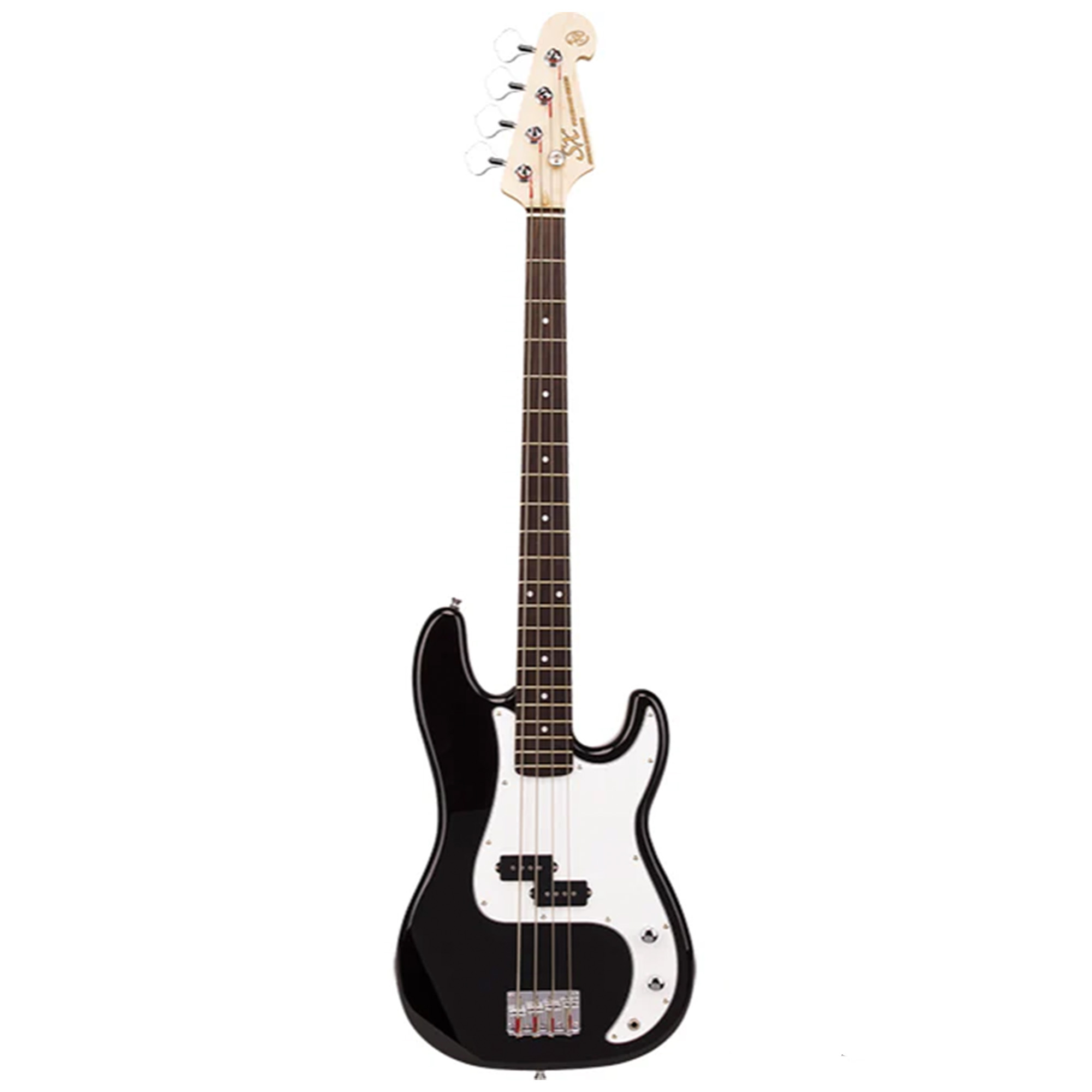 SX Guitar Precision SB2 Electric Bass Package Guitar - Black