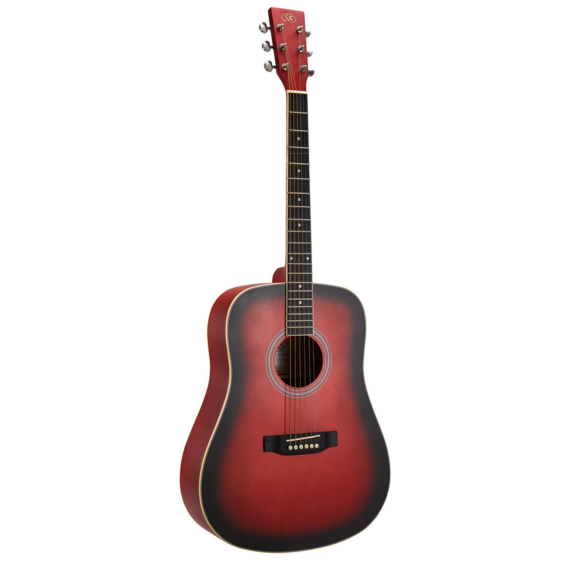 SX Guitar 3/4 Dreadnought Acoustic Guitar Kit - Red