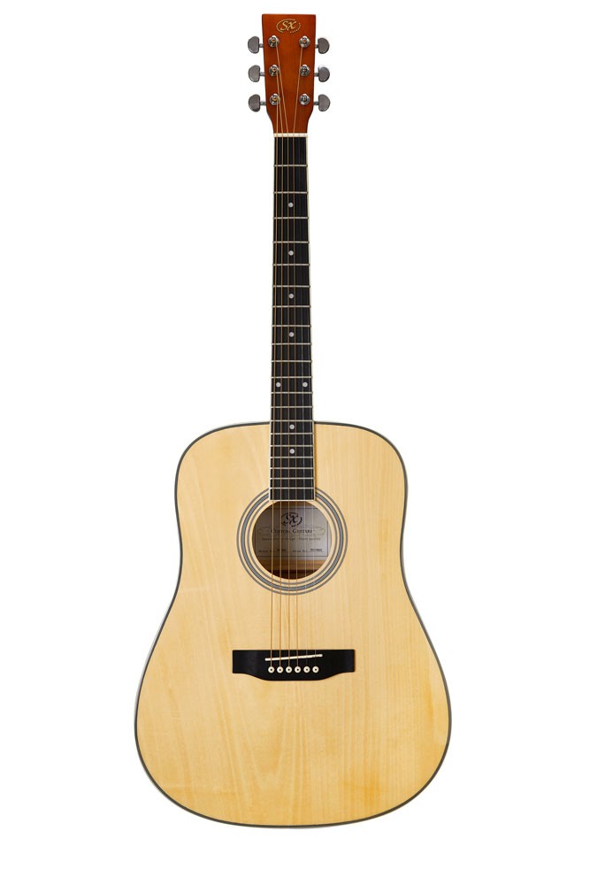SX Guitar Dreadnought Acoustic - Gloss Natural