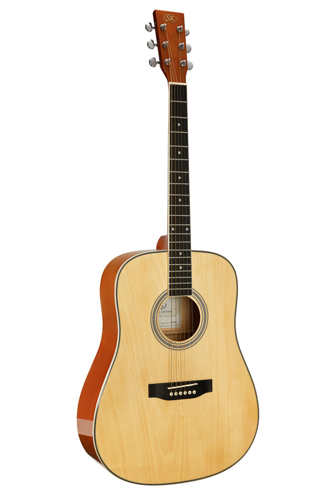 SX Guitar Dreadnought Acoustic - Gloss Natural