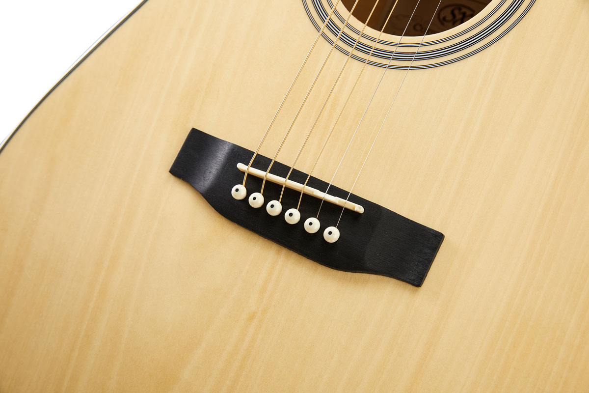 SX Guitar Dreadnought Acoustic - Gloss Natural
