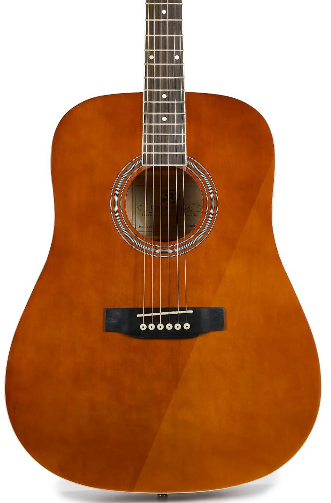 SX Guitar Dreadnought Acoustic - Gloss Brown
