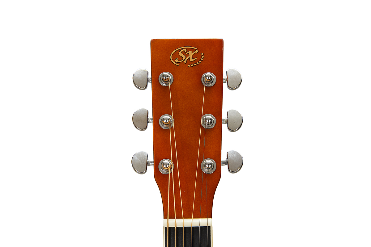 SX Guitar Dreadnought Acoustic - Gloss Brown