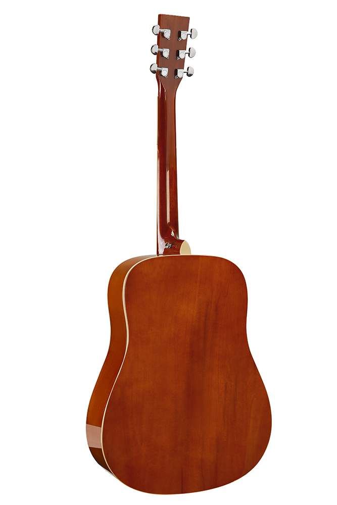 SX Guitar Dreadnought Acoustic - Gloss Brown