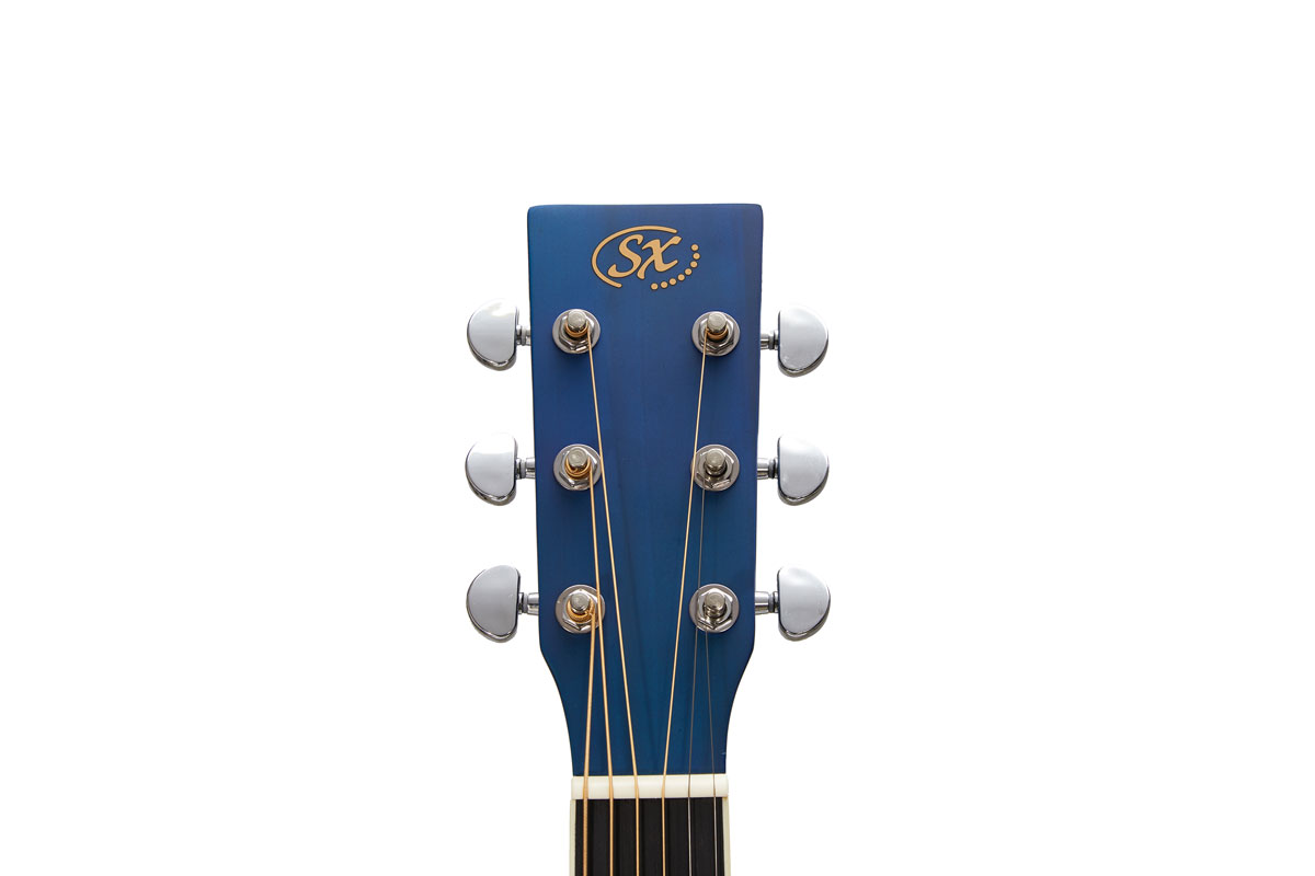SX Guitar Dreadnought Acoustic - Gloss Blue Sunburst