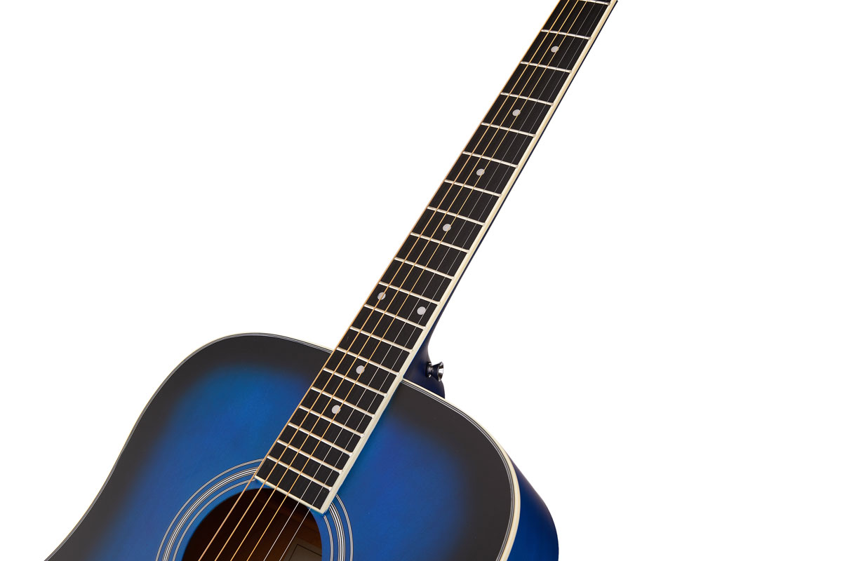 SX Guitar Dreadnought Acoustic - Gloss Blue Sunburst