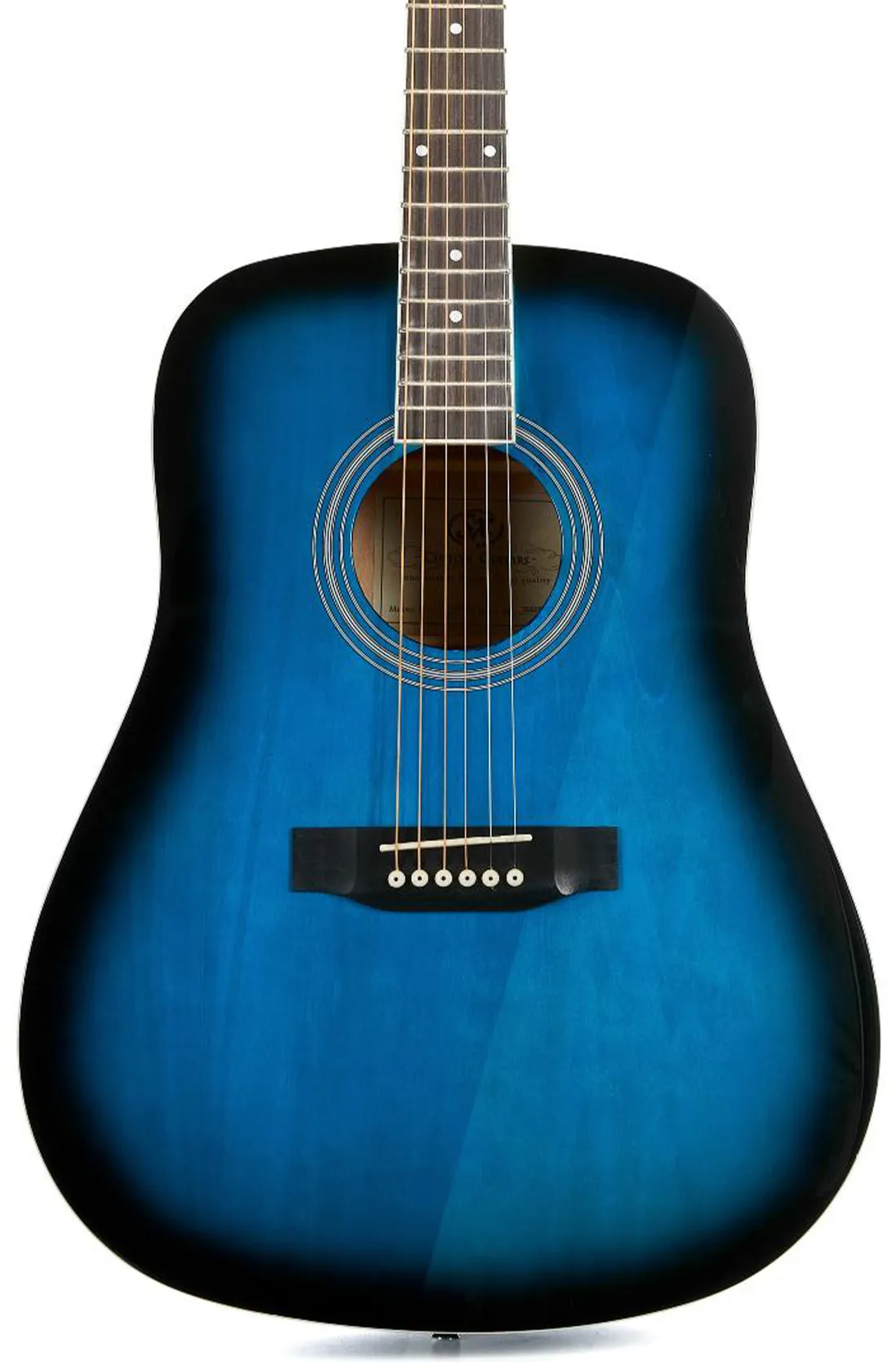 SX Guitar Dreadnought Acoustic - Gloss Blue Sunburst