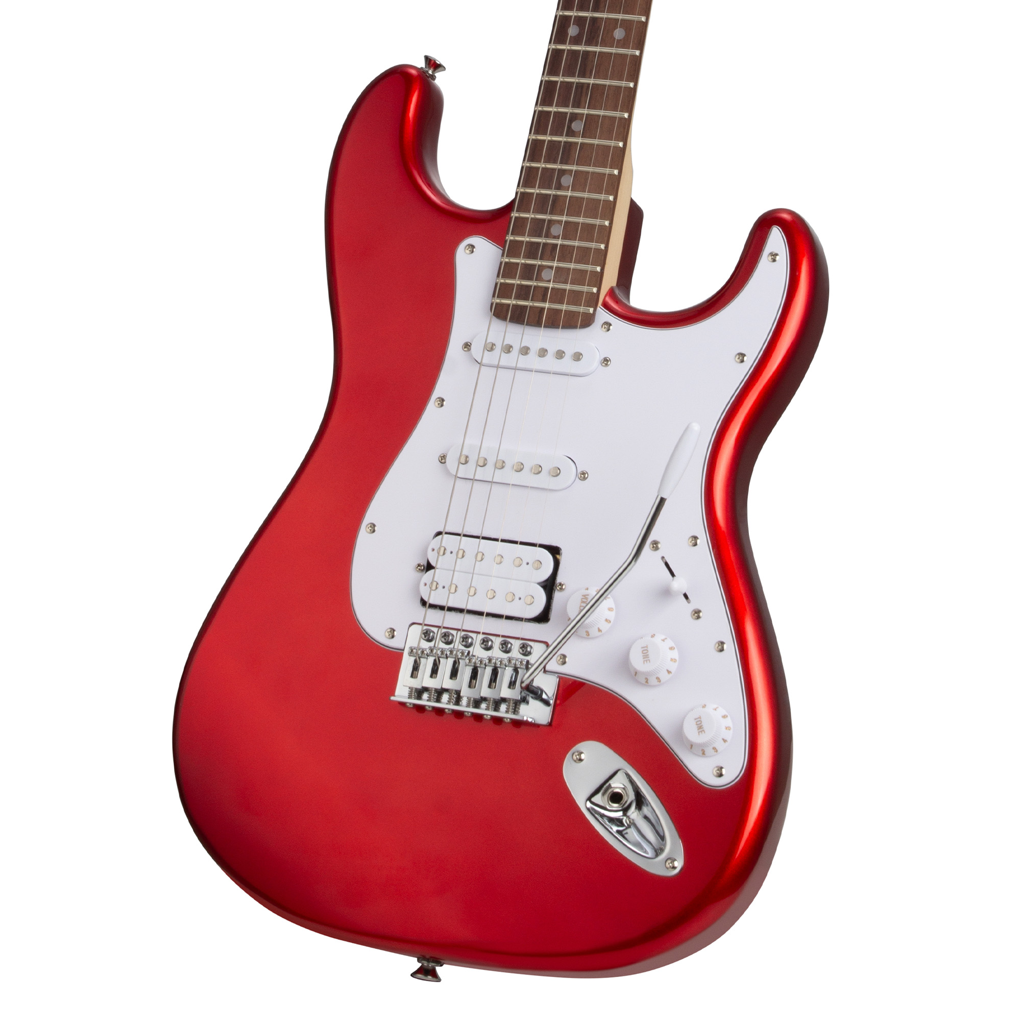 SX Stratocaster Electric Package Guitar – Candy Red Apple