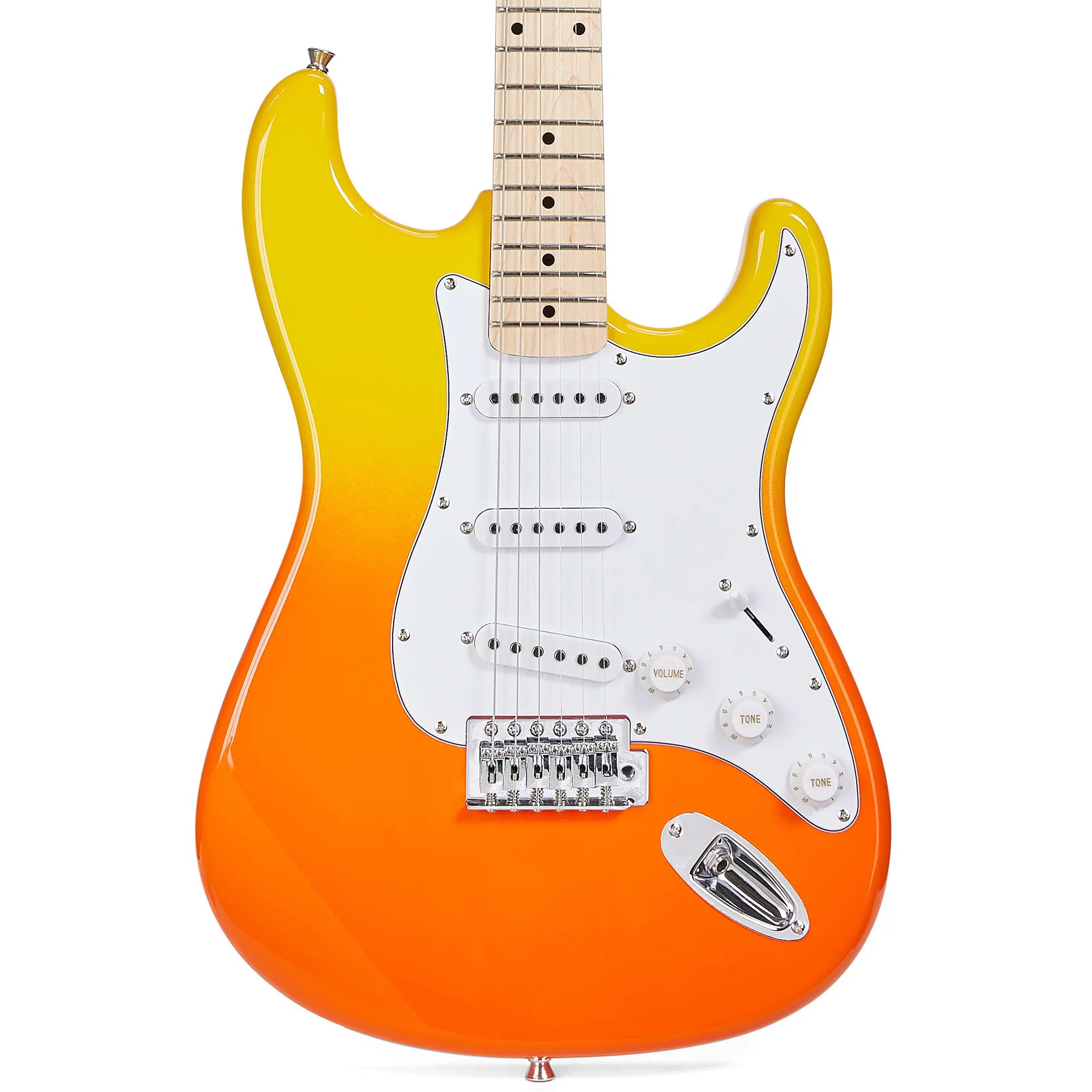 SX Guitar SEM1 ST Electric with Bag - Burning Fire