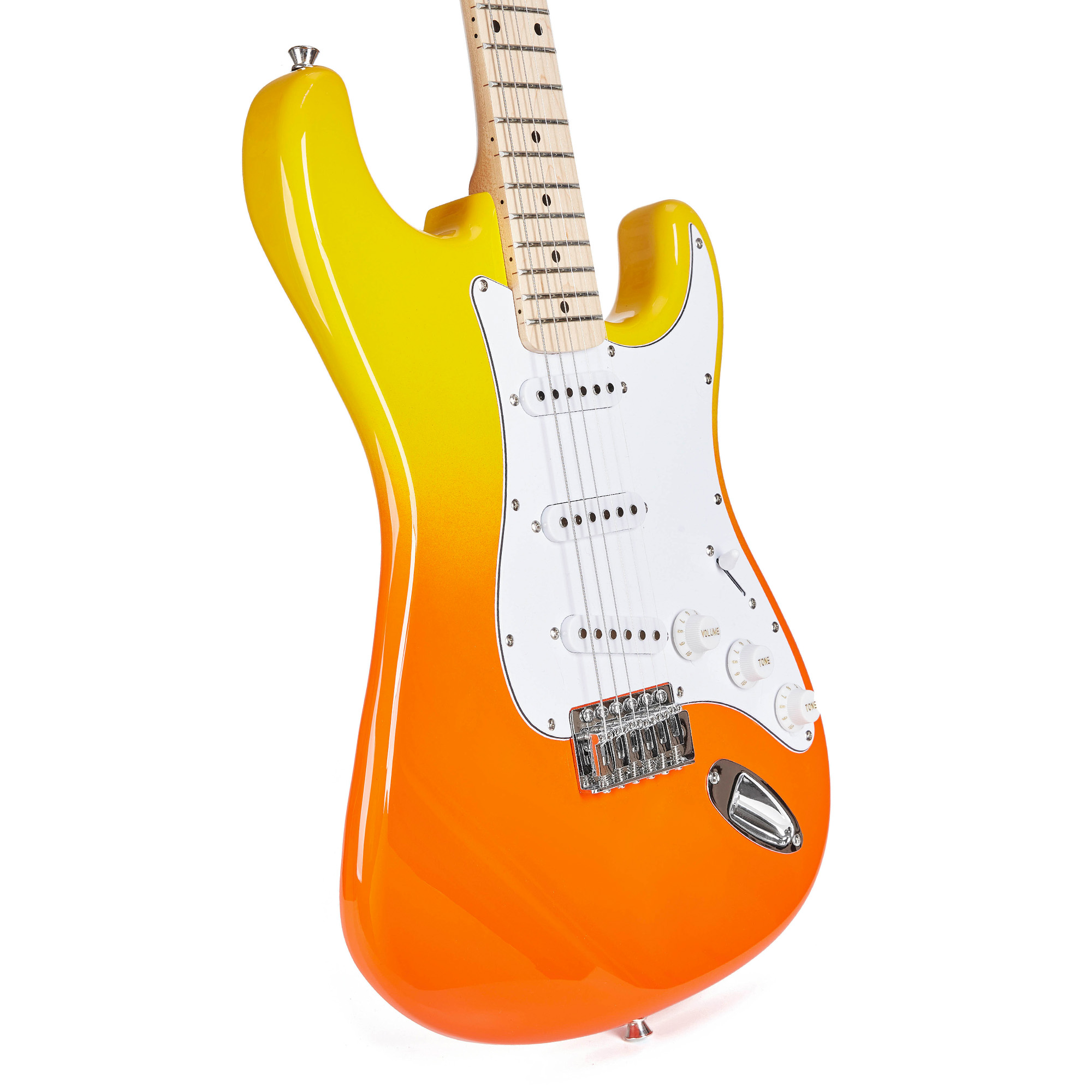 SX Guitar SEM1 ST Electric with Bag - Burning Fire