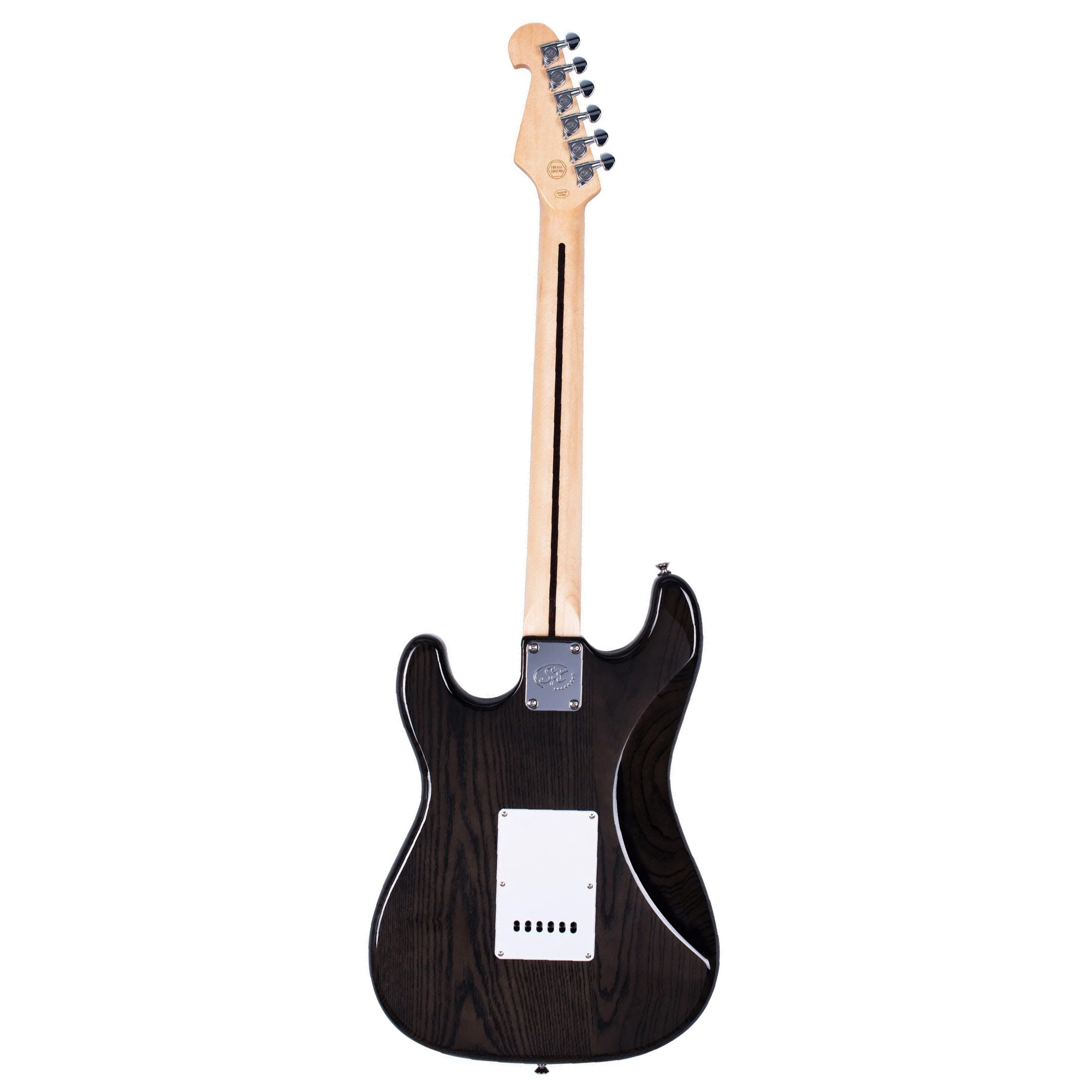 SX Guitar Ash Series Stallion Electric Guitar - Trans Black