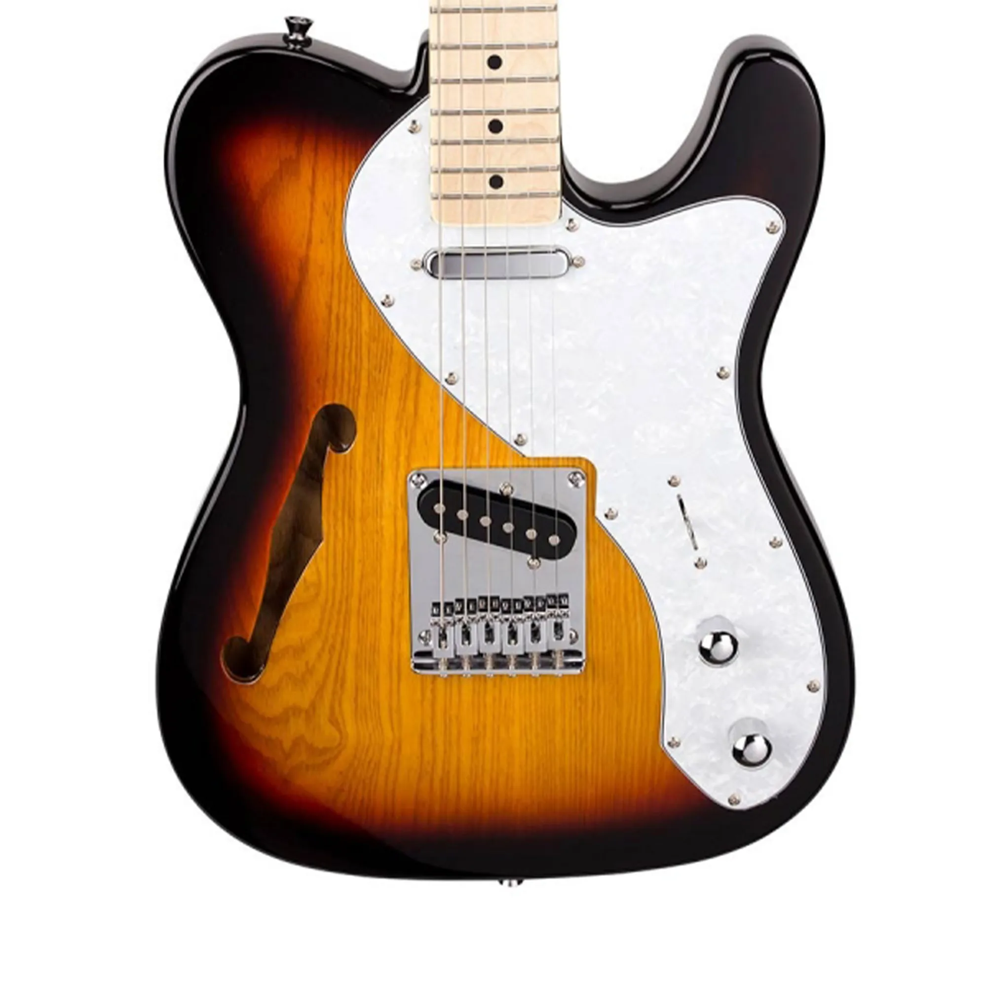 SX Guitar Semi Hollow Body Telecaster Electric Guitar - Sunburst