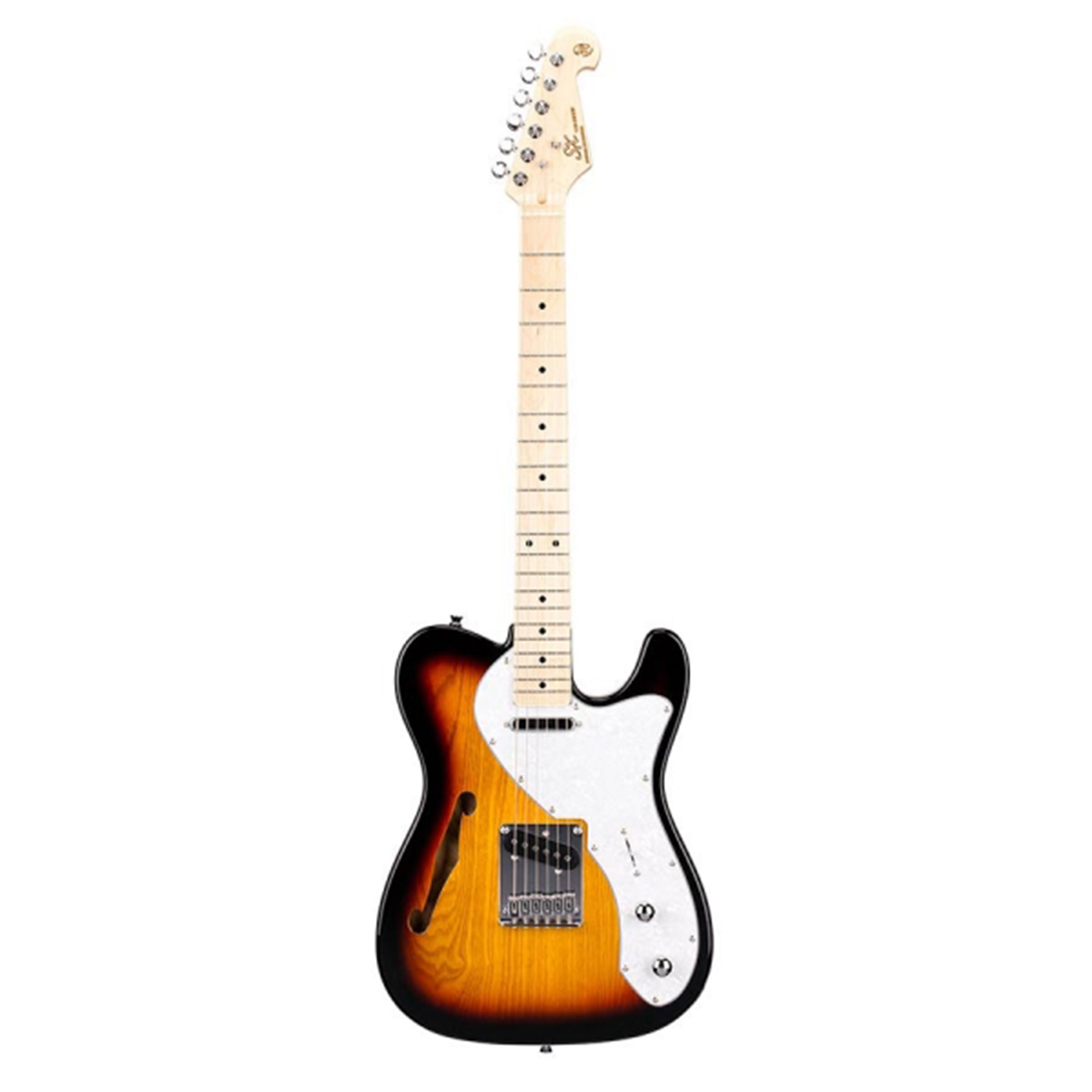 SX Guitar Semi Hollow Body Telecaster Electric Guitar - Sunburst