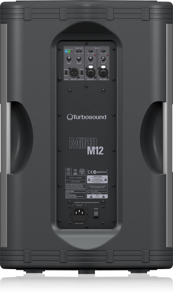 Turbosound M12 - 1100 Watt 2 Way 12" Full Range Powered Loudspeaker with Klark Teknik DSP Technology for Portable PA and Installation Applications