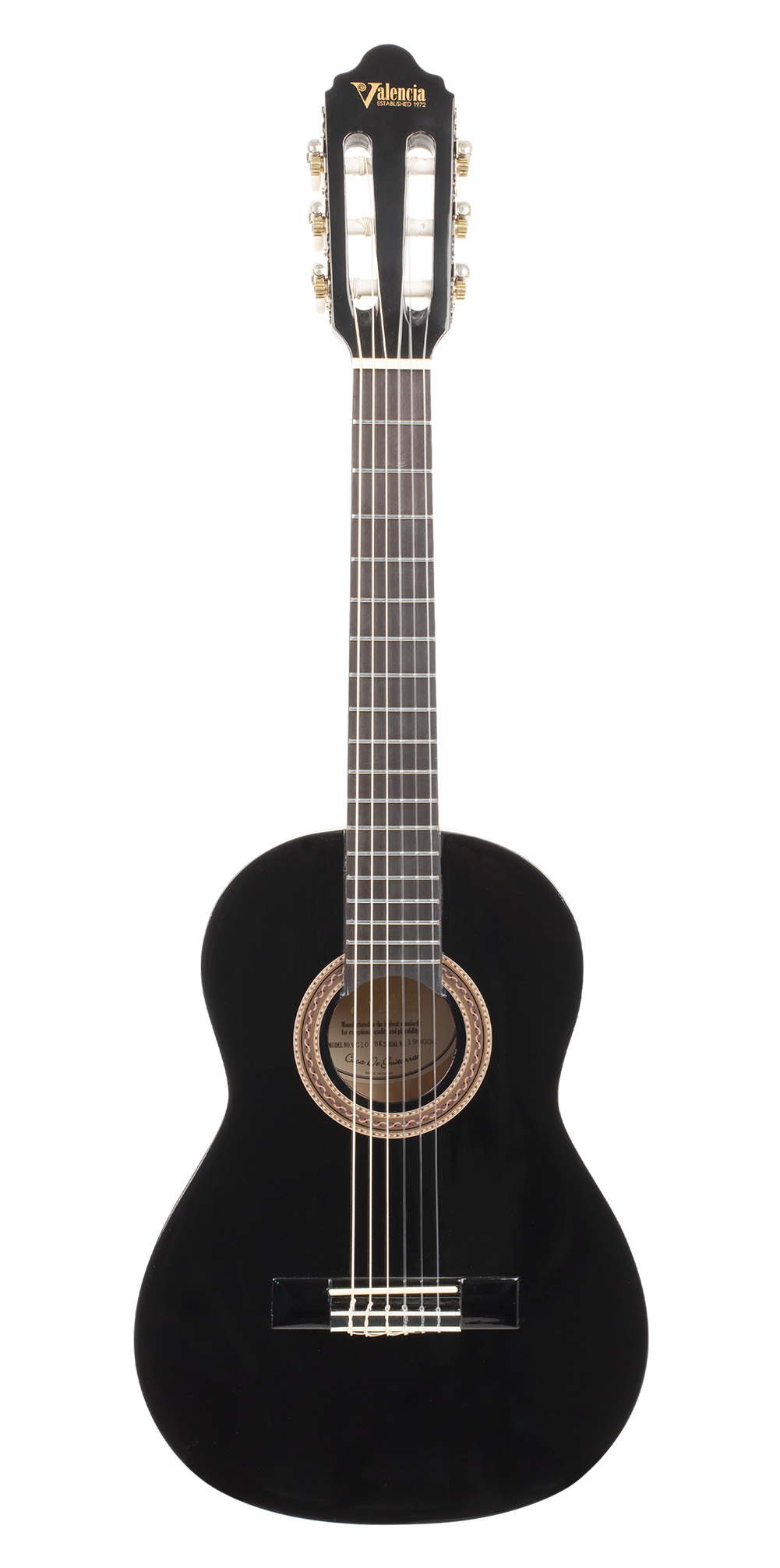 Valencia Black Classical Guitar - 1/4 Size