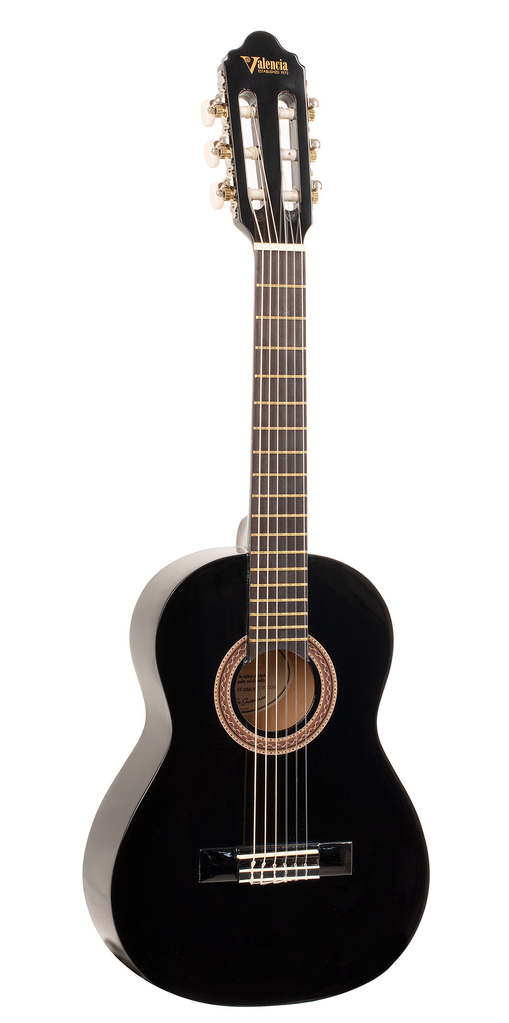 Valencia Black Classical Guitar - 1/4 Size