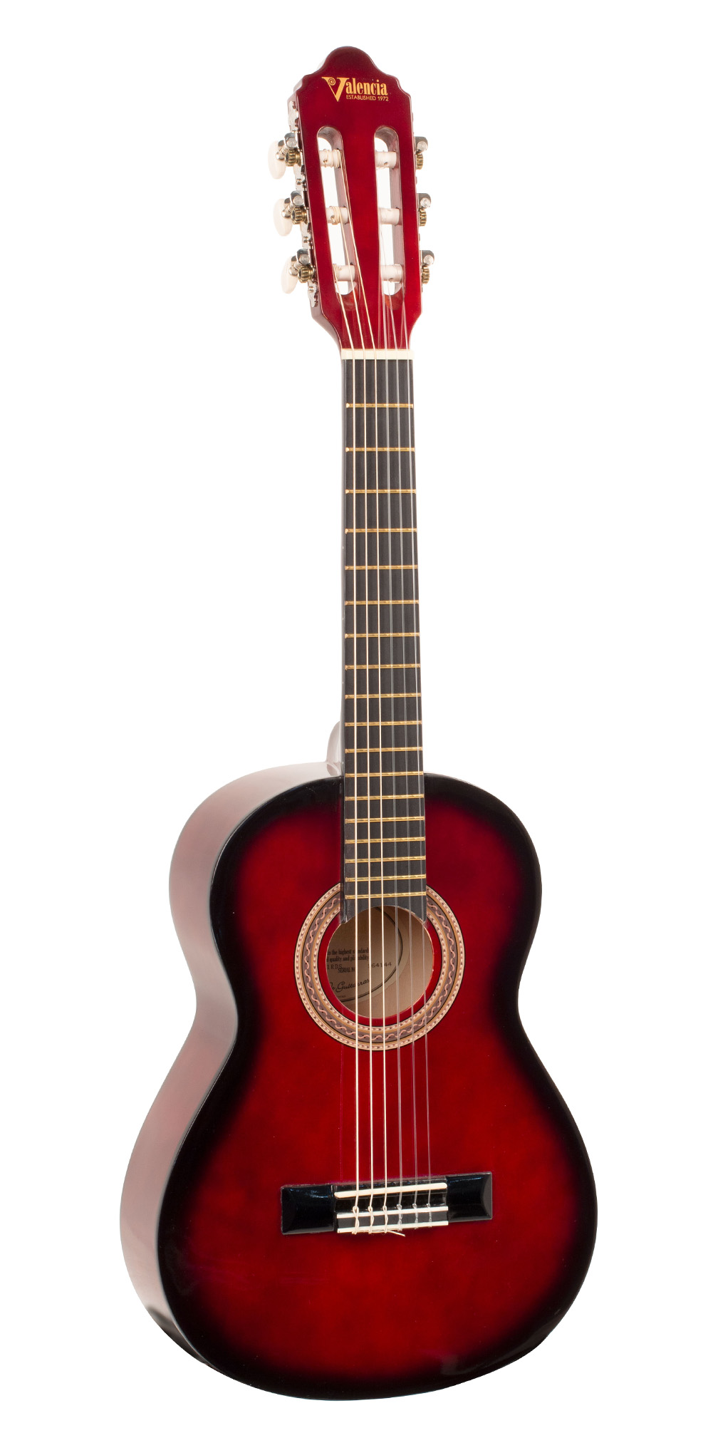 Valencia Red Burst Classical Guitar - 1/4 Size