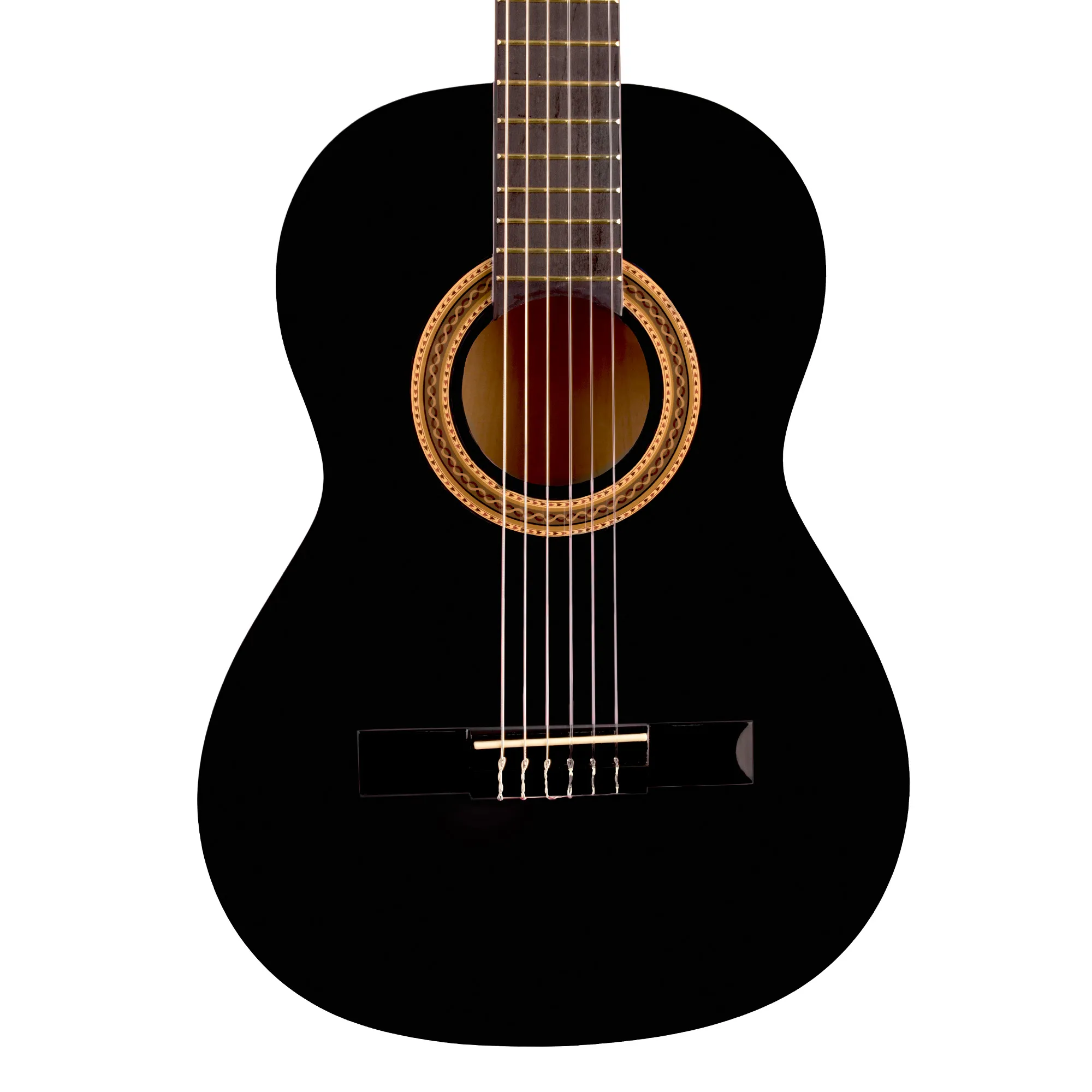 Valencia Black Classical Guitar - 3/4 Size